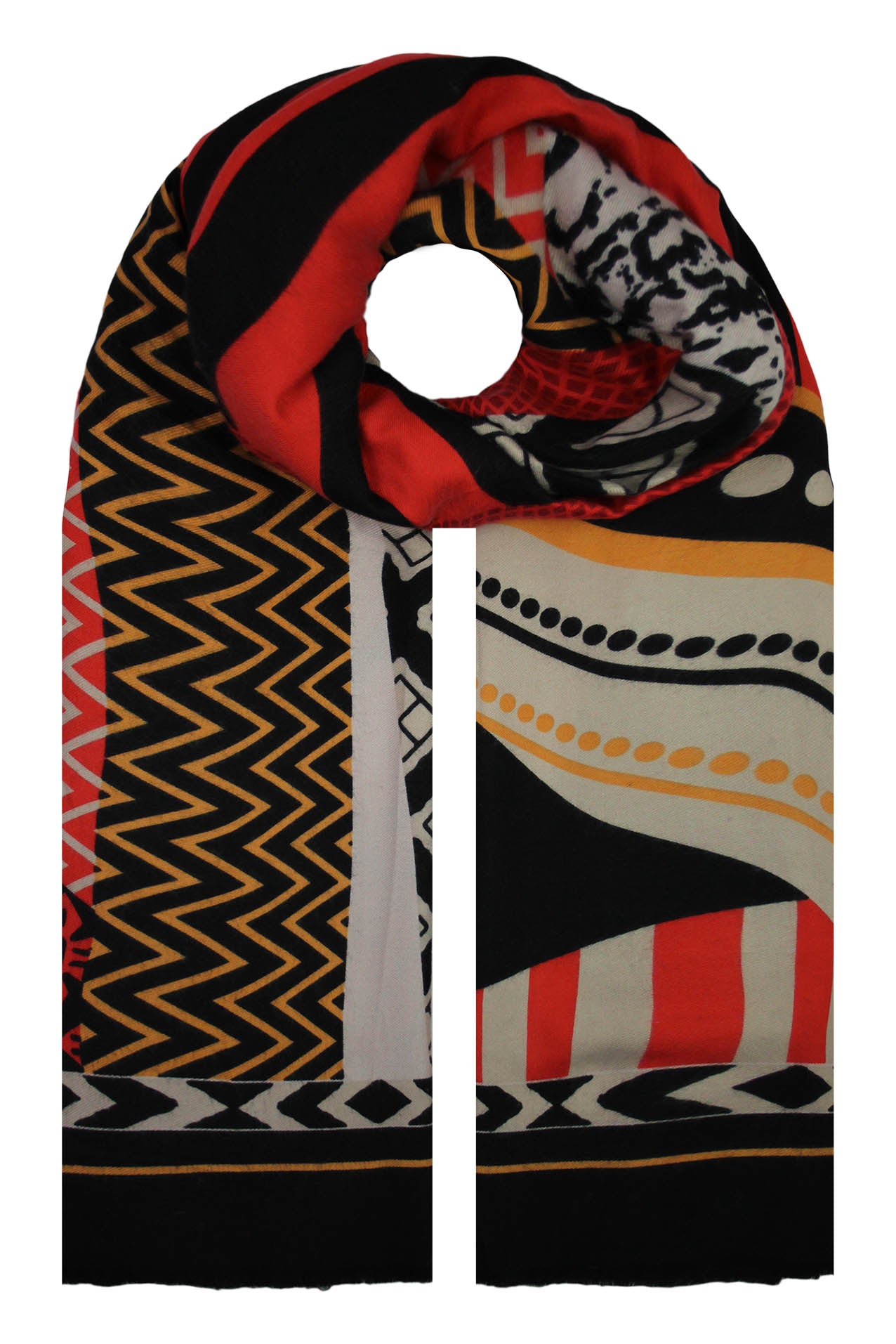 SF19130-94 Zangle Art Print Cashmere Blend Scarf