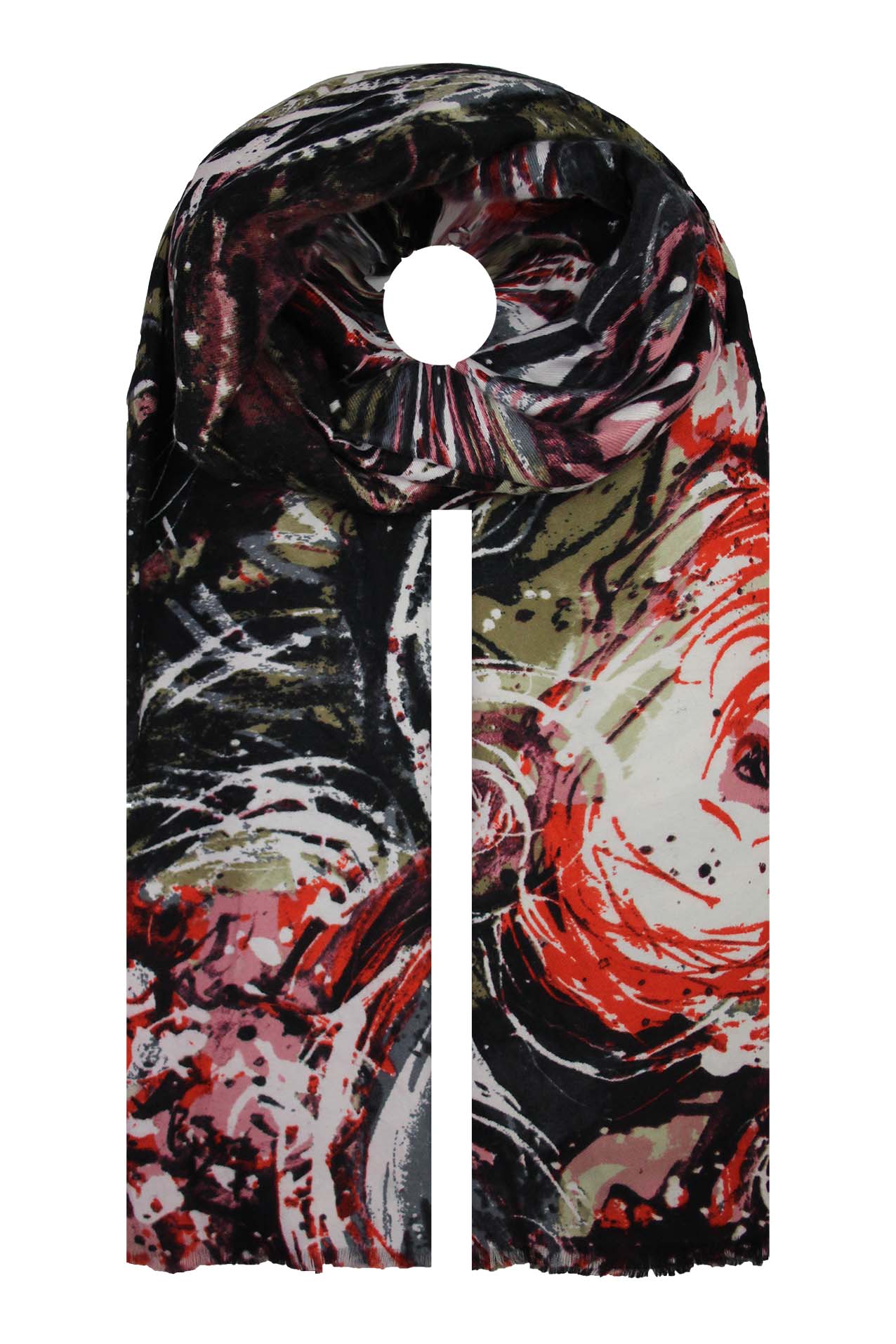 SF19130-97 Swirl Pattern Cotton Blend Scarf