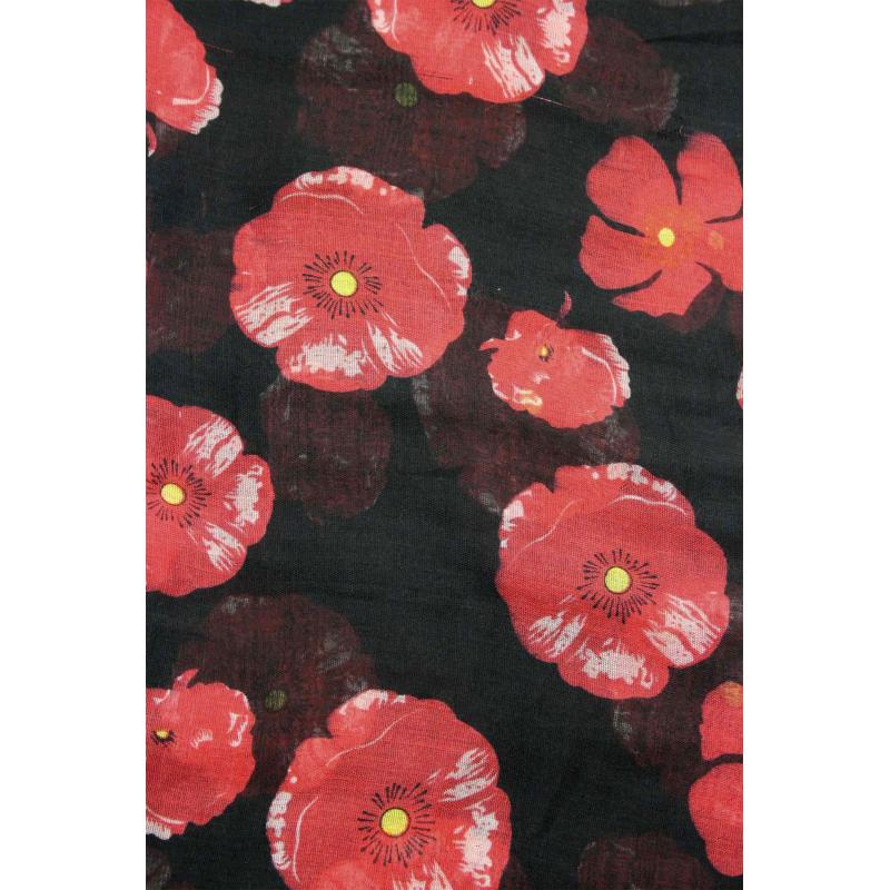 AB1850-398 Large Poppy Print Scarf