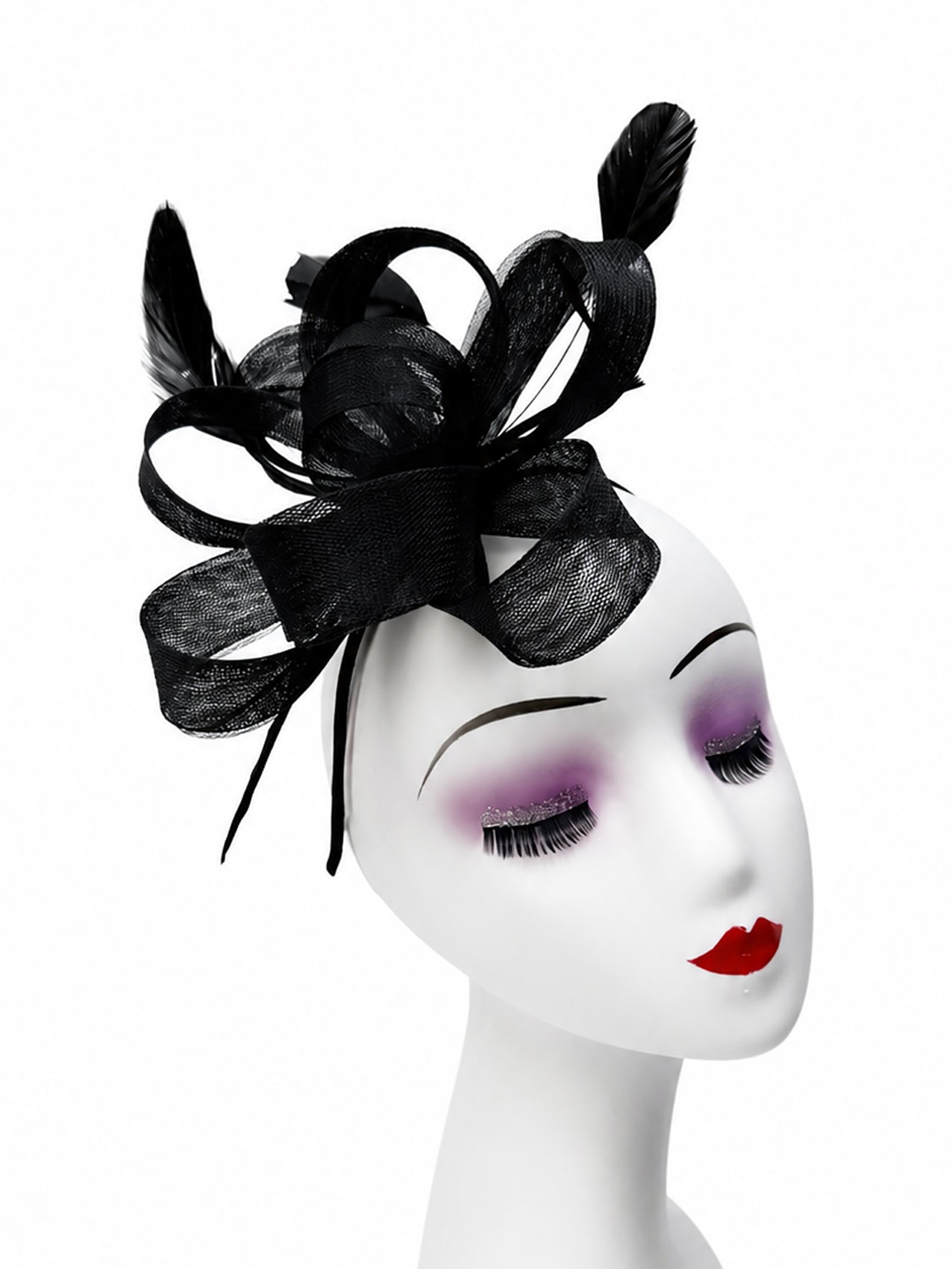 FT60750 Loopy Fascinator with Feathers Detailing