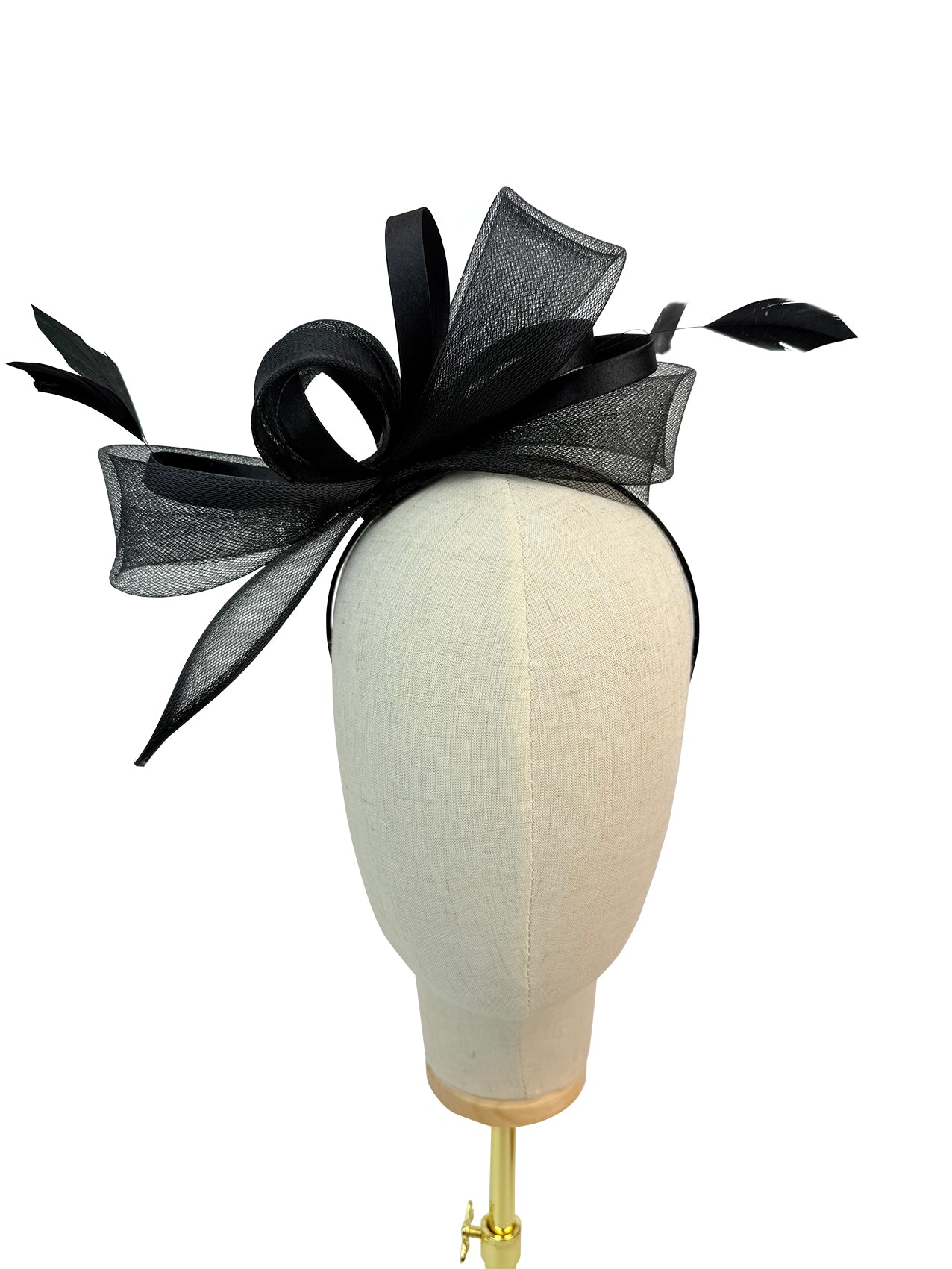 FT4075 Fascinator with Satin Loops and Feathers