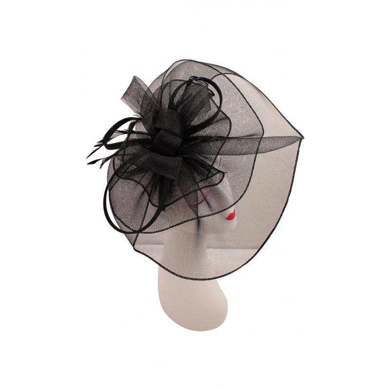 FT9013-025 Large Floral Double Layers Fascinators with Feather