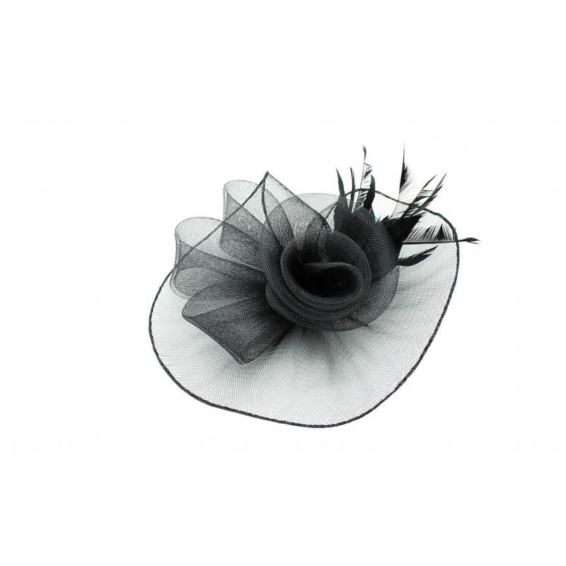 FT9009-031 Rose Fascinator with Feathers