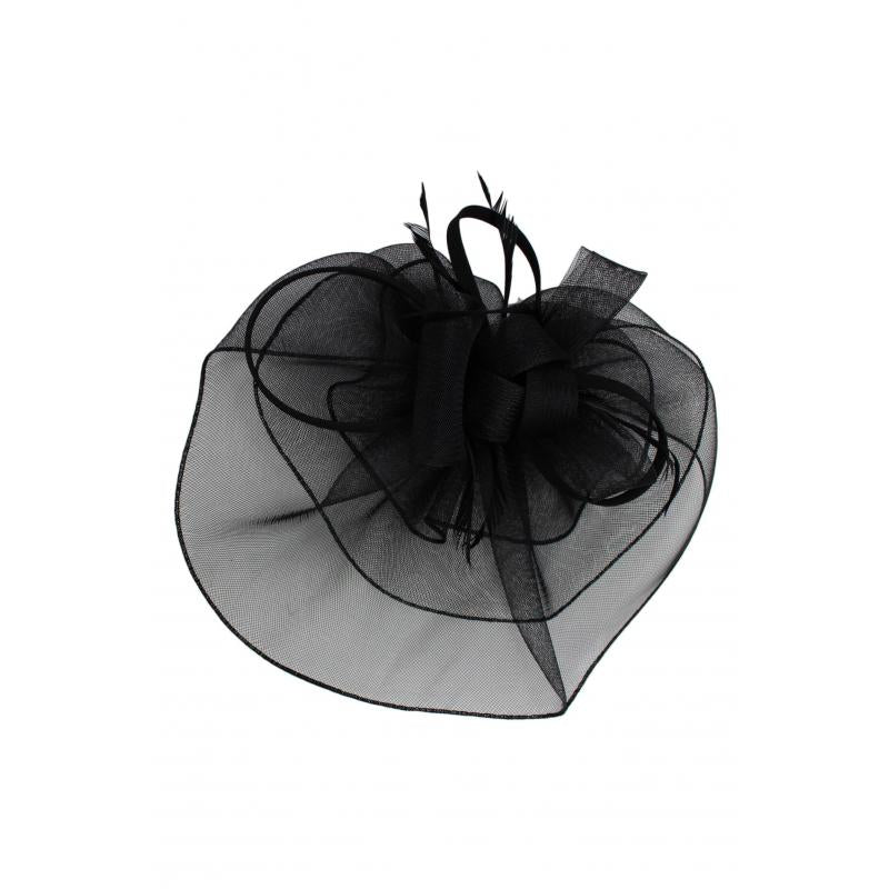 FT9013-025 Large Floral Double Layers Fascinators with Feather