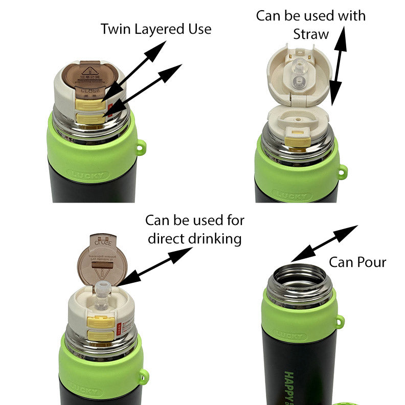 BT25220-2 Colourful Vaccum Cups for Hot & Cold Drinks with Straw