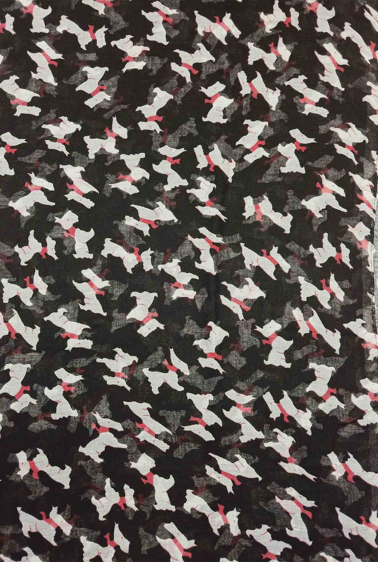 AB1850-383 Large Dog Patterned Scarf