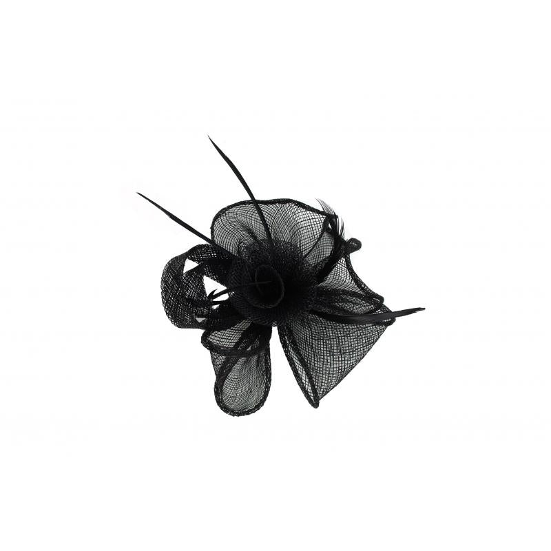 FT9085-032 Sinamay Flower Fascinator with Curled Feather