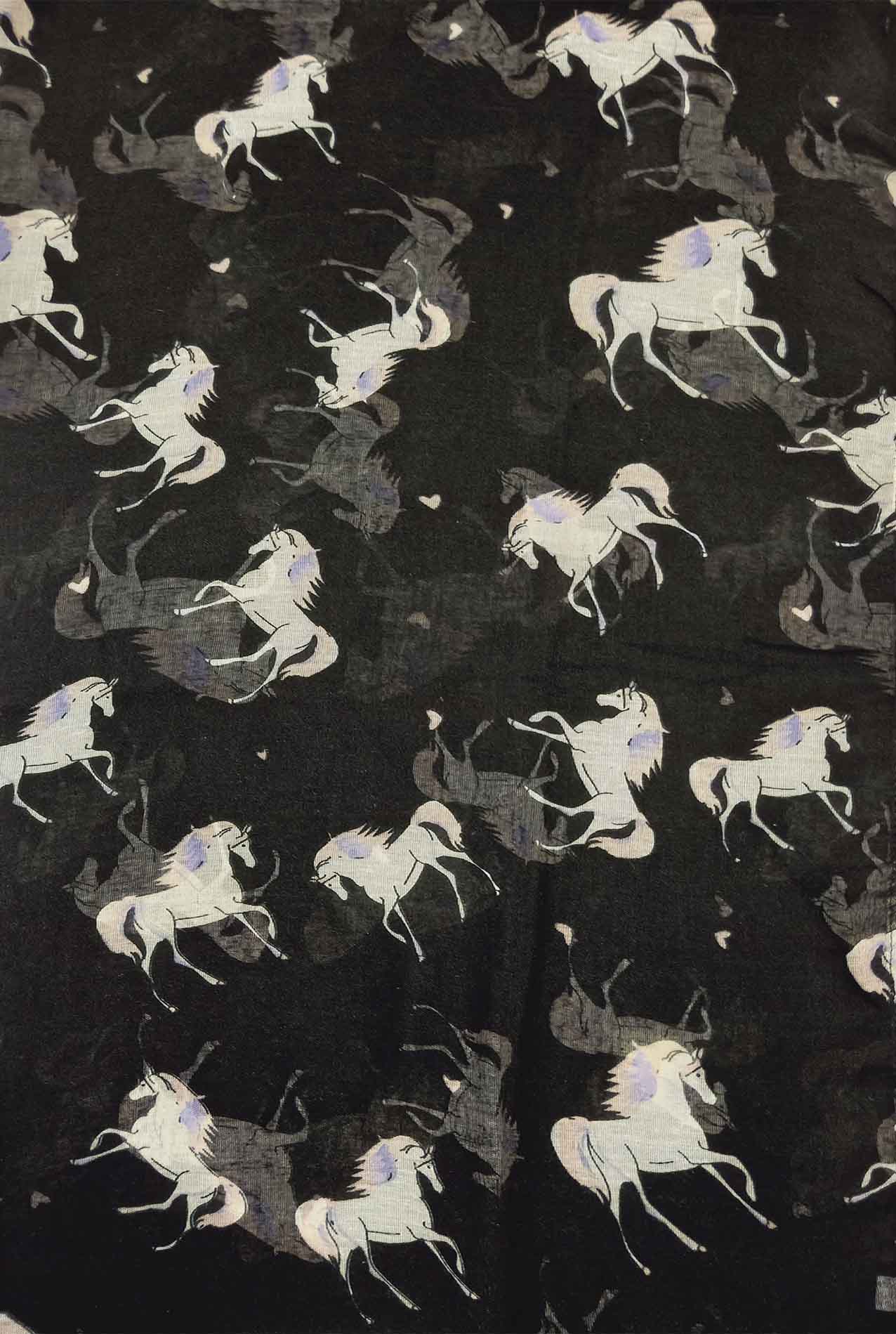 AB1850-372 Horse Pattern Viscose Scarf