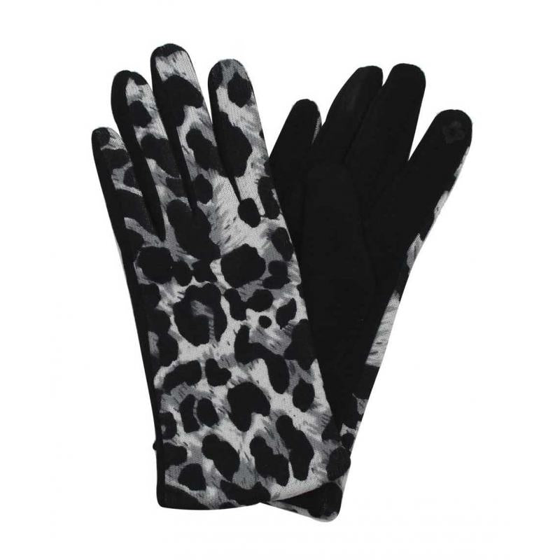 GV1870-523 Monochrome Leopard Print Fashion Gloves