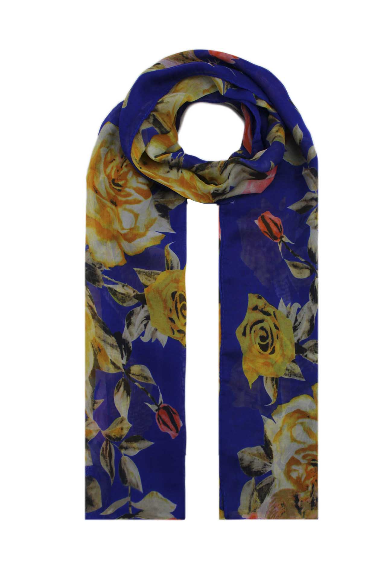 AB1833-4 Soft Light Scarf with Roses Print