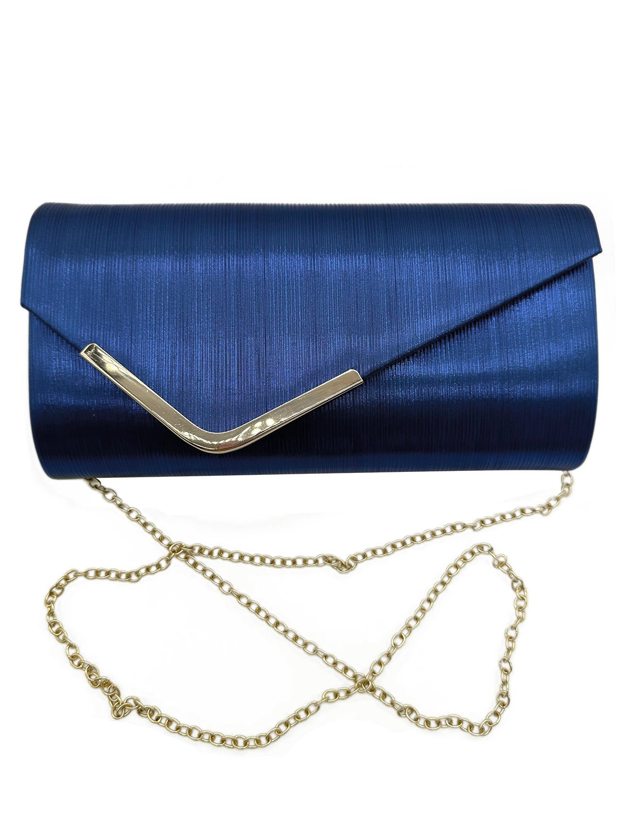 CB24165-005 Flap Open Evening Clutch Bag With Detachable Chain