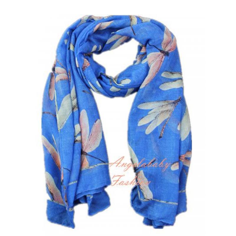 HR1555-23 Multicolour Dragonfly Pattern scarf