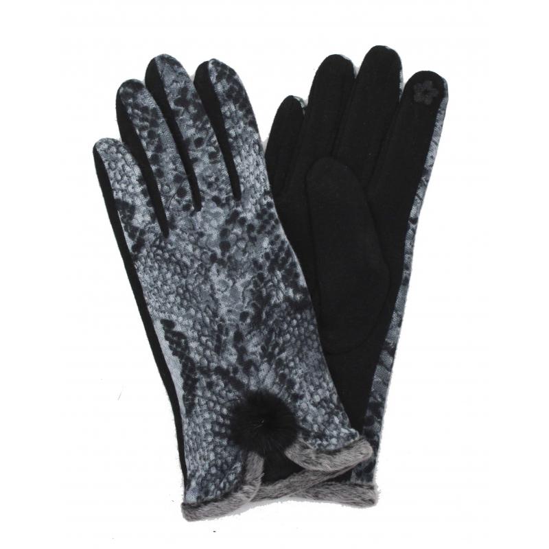 GV1885-524 Cotton Mix Snake Print Gloves