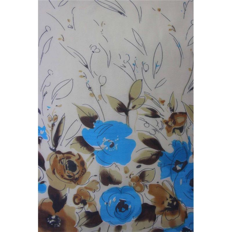 12-18 Blue Rose Flower Print Scarf