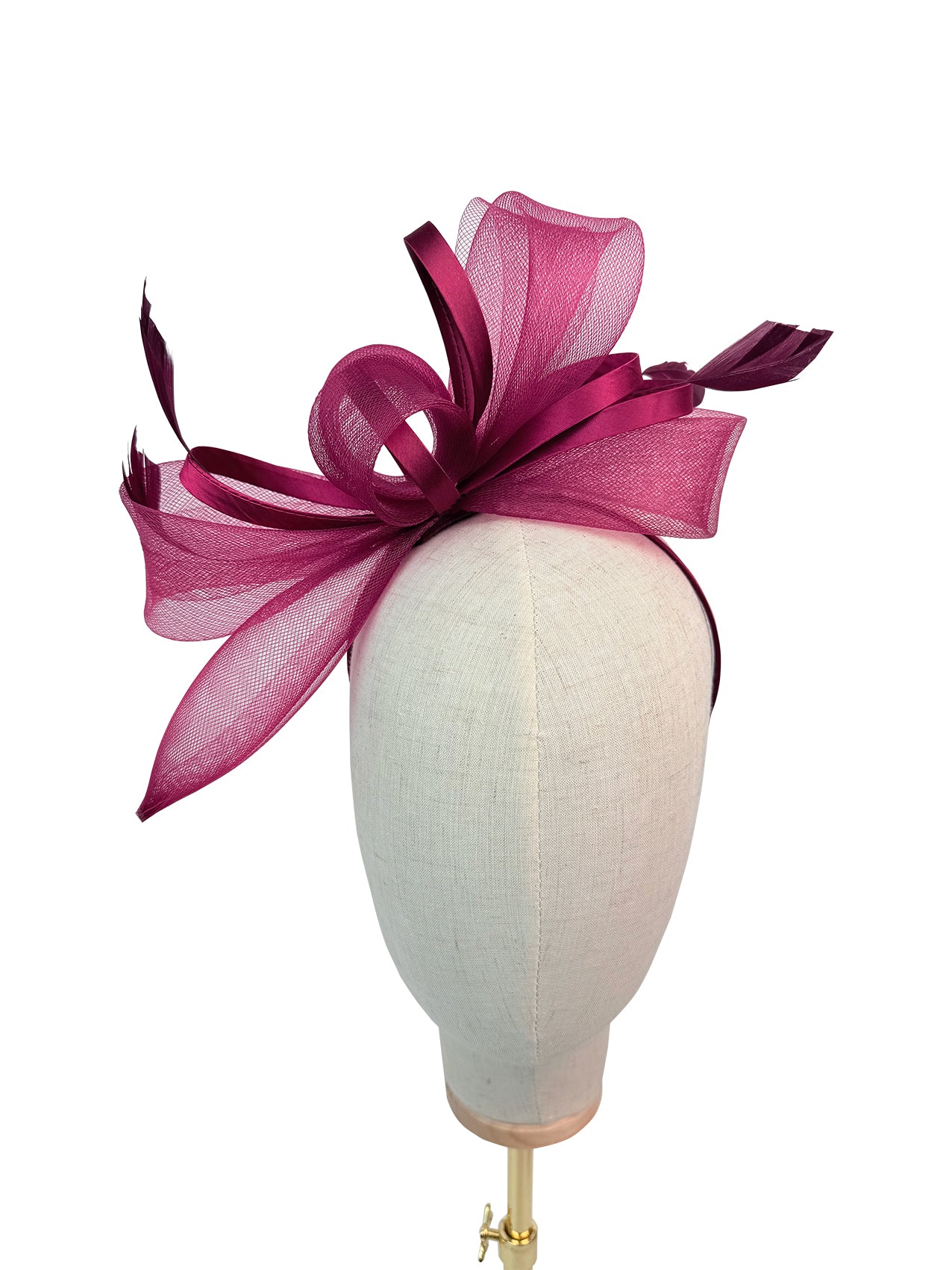 FT4075 Fascinator with Satin Loops and Feathers