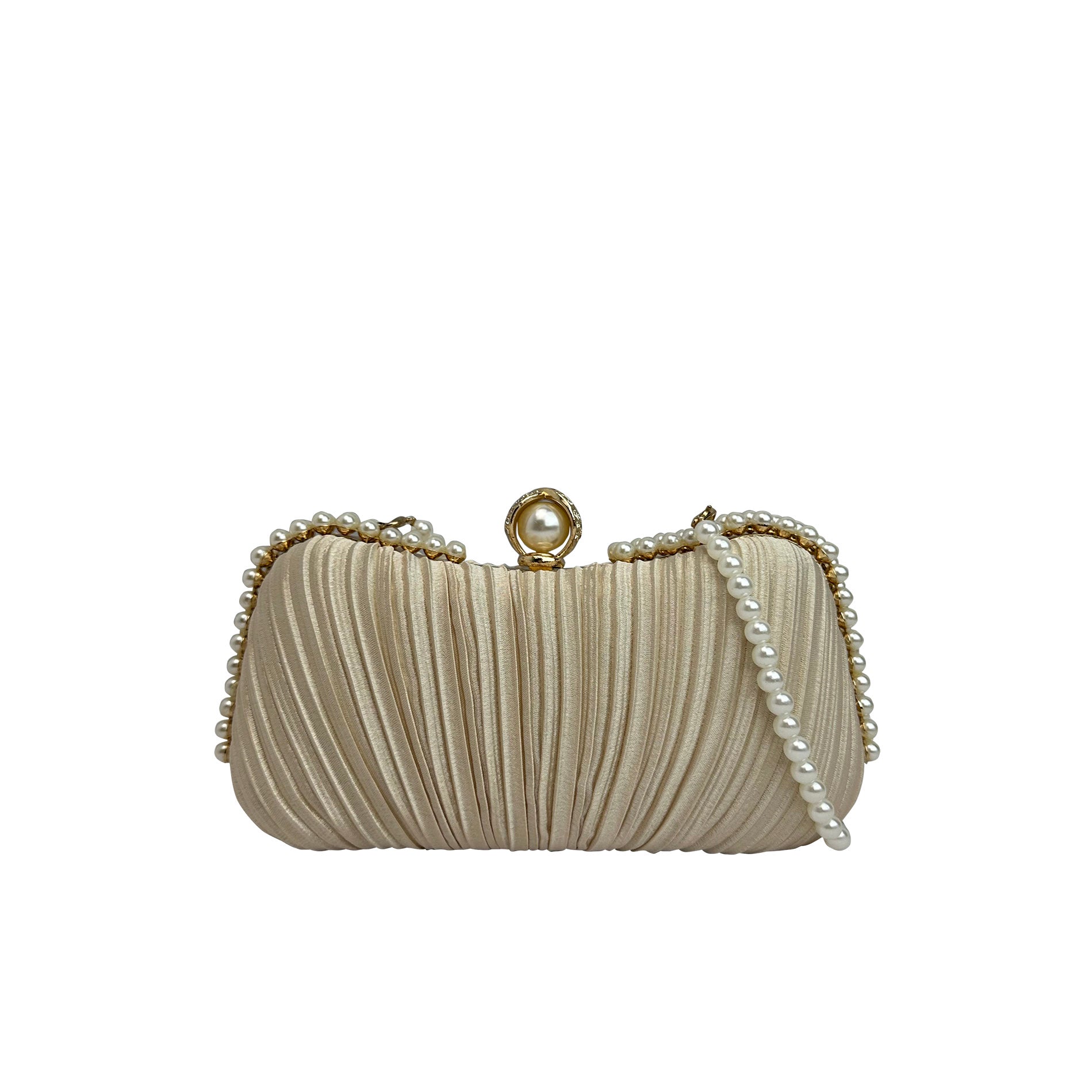 CB2430-105  Pearls Detail Handbag for Parties Weddings with Long Shoulder Chain