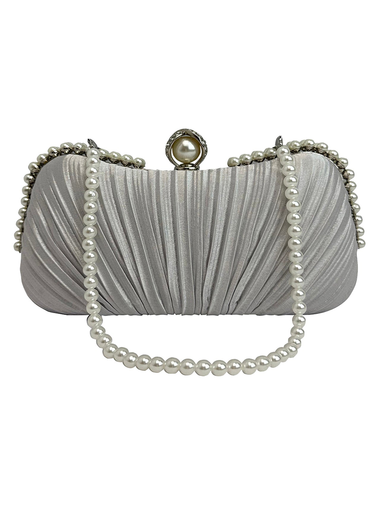 CB2430-105  Pearls Detail Handbag for Parties Weddings with Long Shoulder Chain