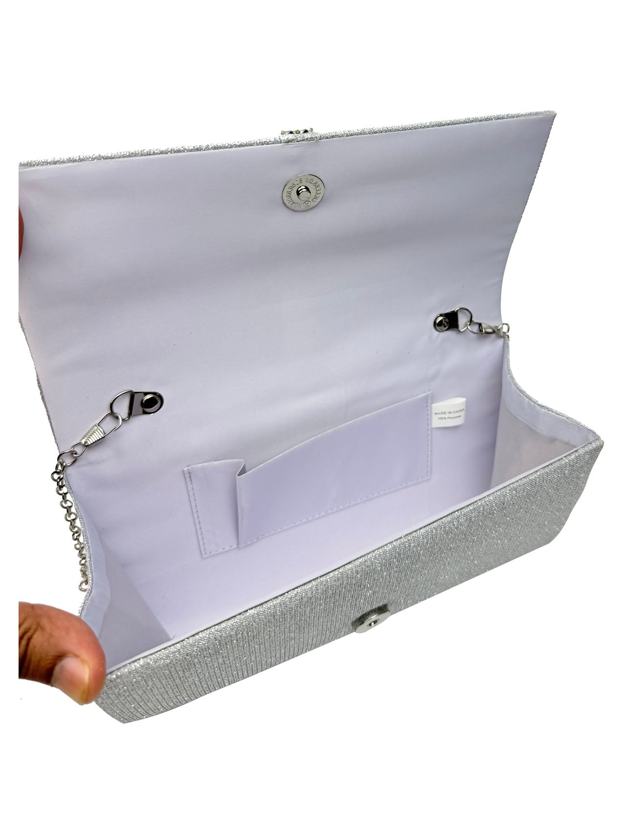 CB25165-155 Elegant Clutch Bags with Glitter Detailing