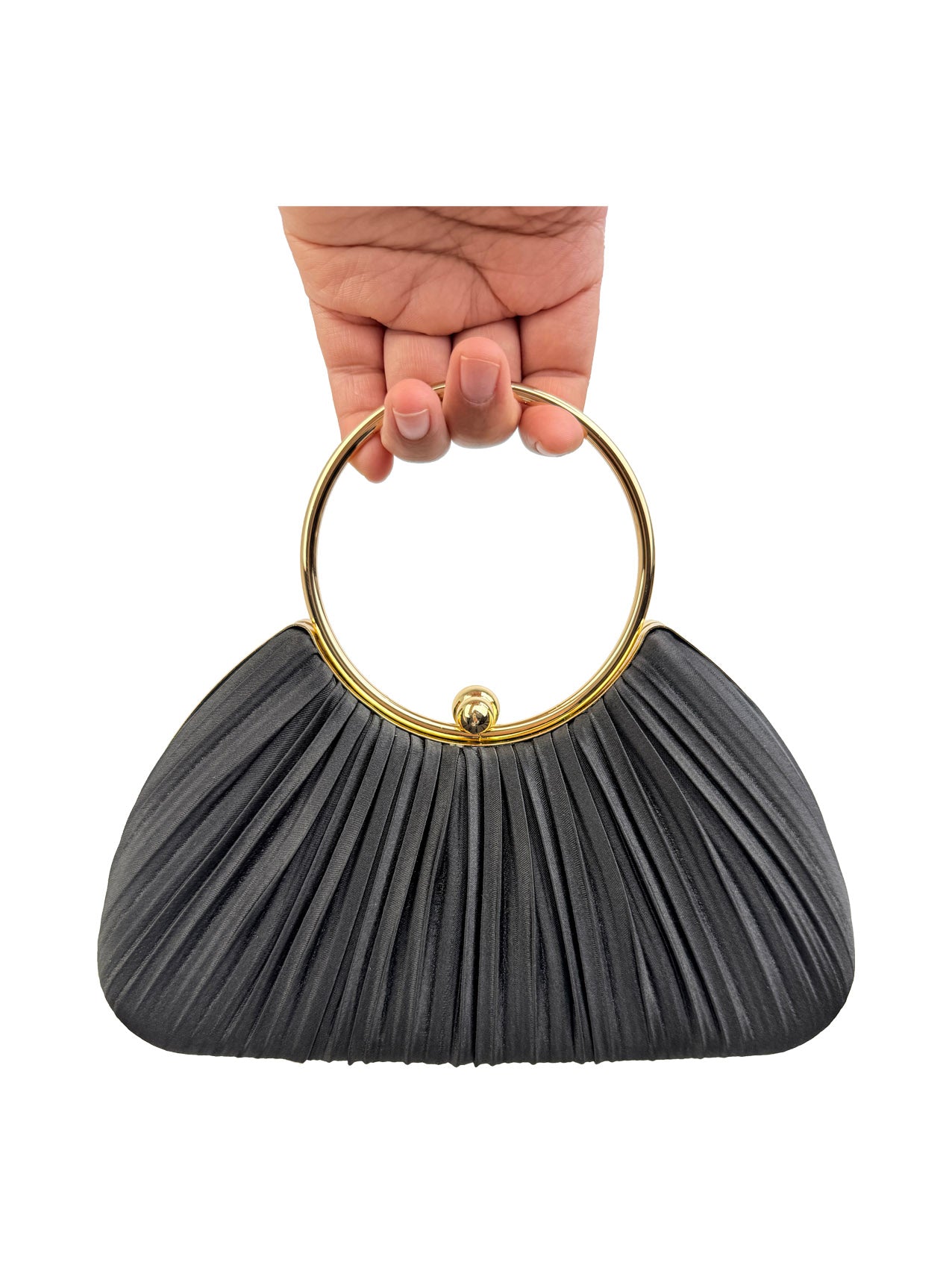 CB2530-160 Elegant Satin Pleated Clutch Bag