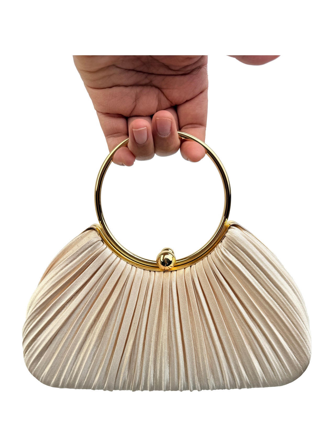 CB2530-160 Elegant Satin Pleated Clutch Bag
