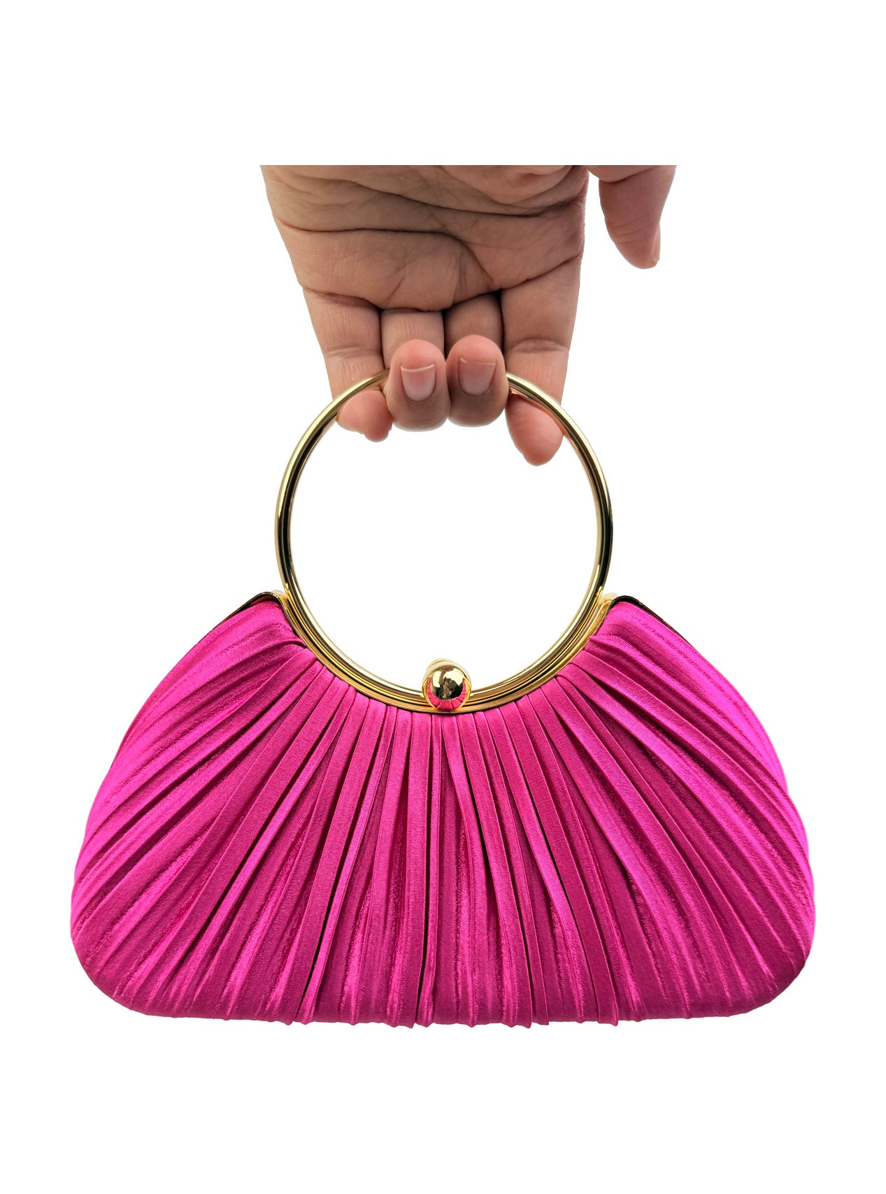CB2530-160 Elegant Satin Pleated Clutch Bag