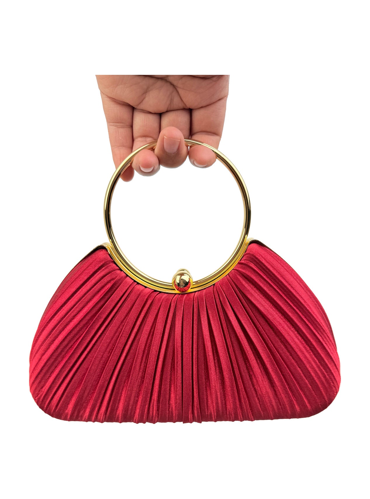 CB2530-160 Elegant Satin Pleated Clutch Bag