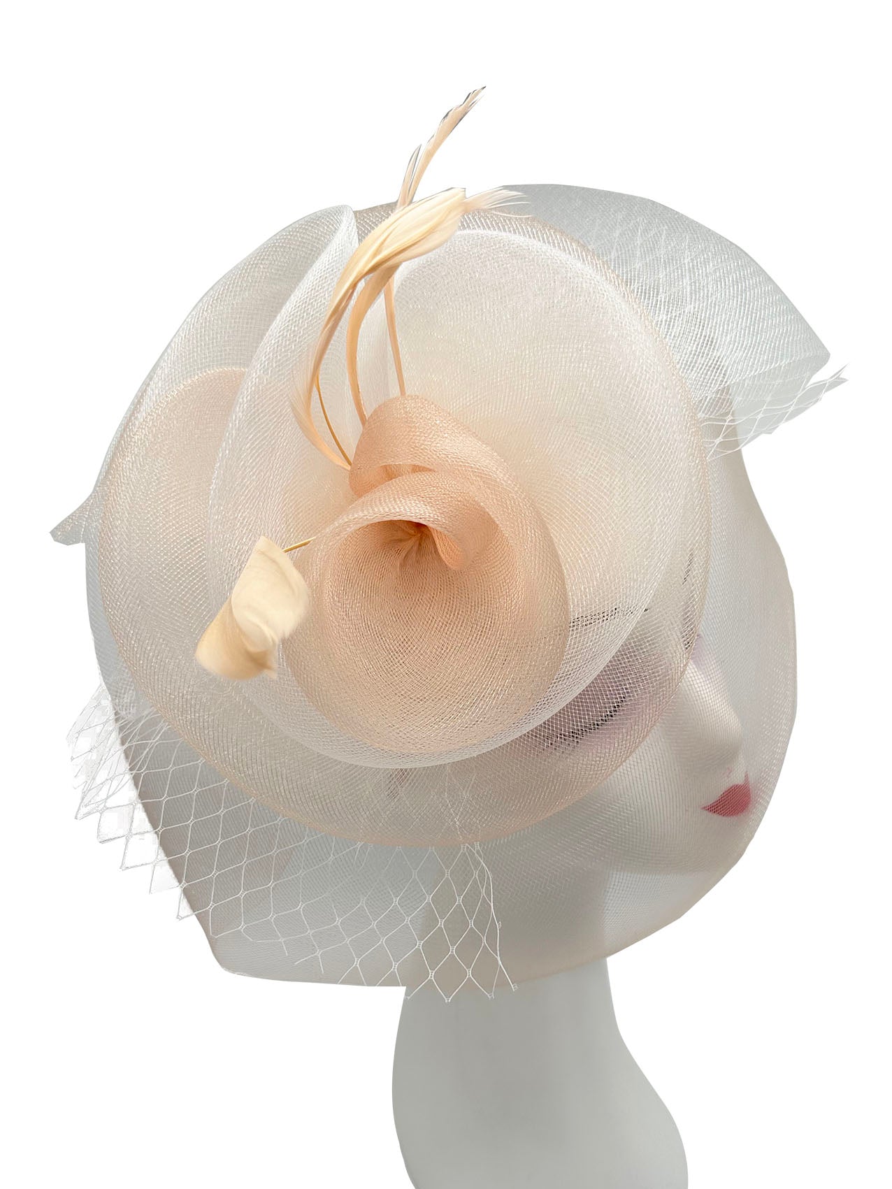 FT3145 Spiral Twirled Duo Tone Sinamay Fascinator