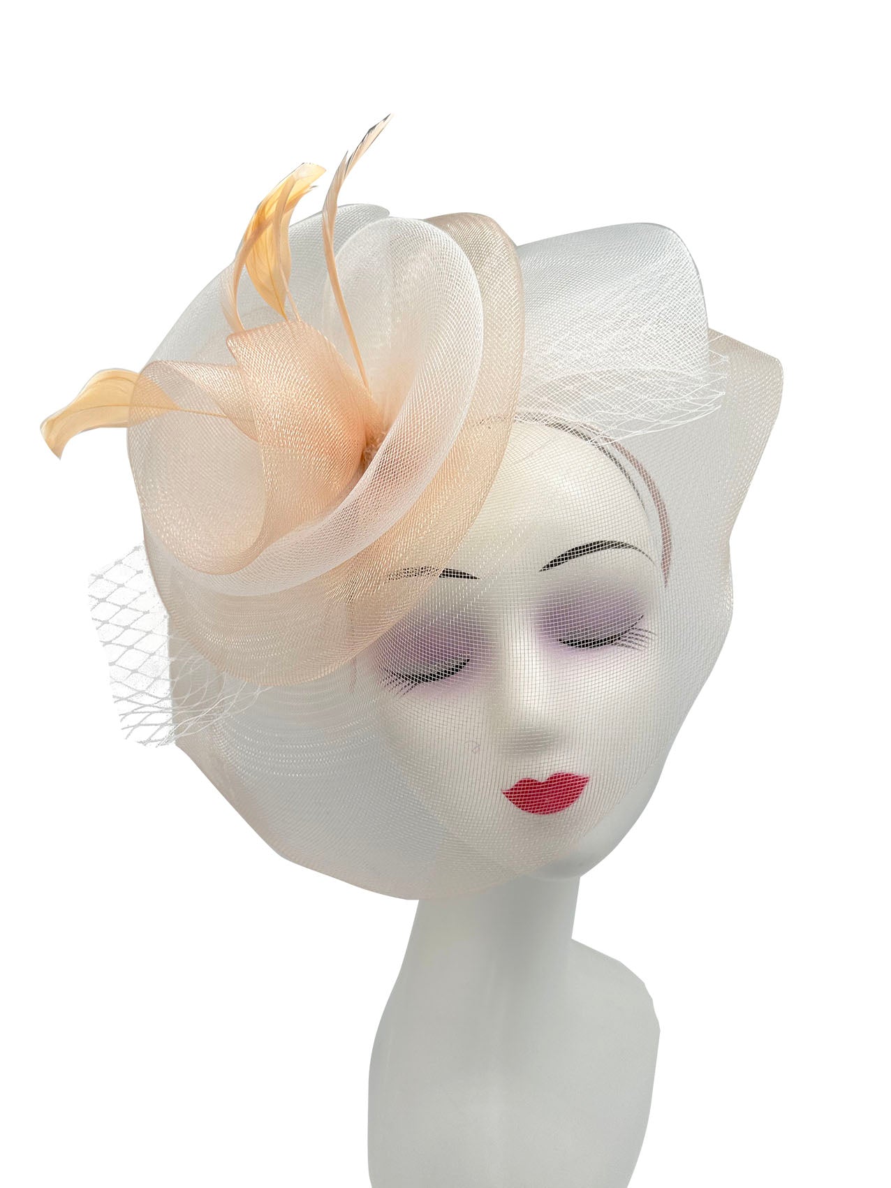 FT3145 Spiral Twirled Duo Tone Sinamay Fascinator