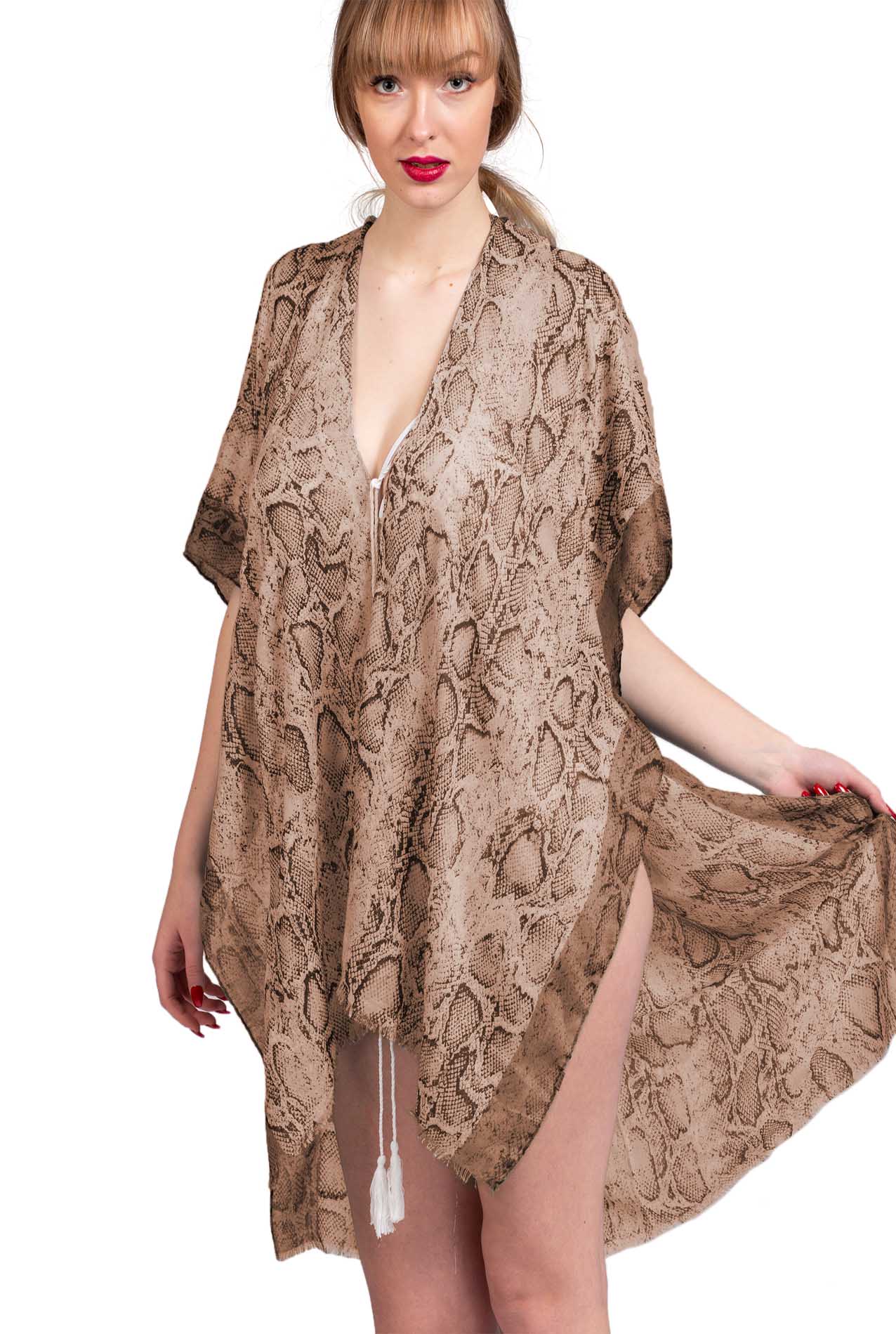 SF19140-049 Soft Print Sarong Dress with Snake Pattern