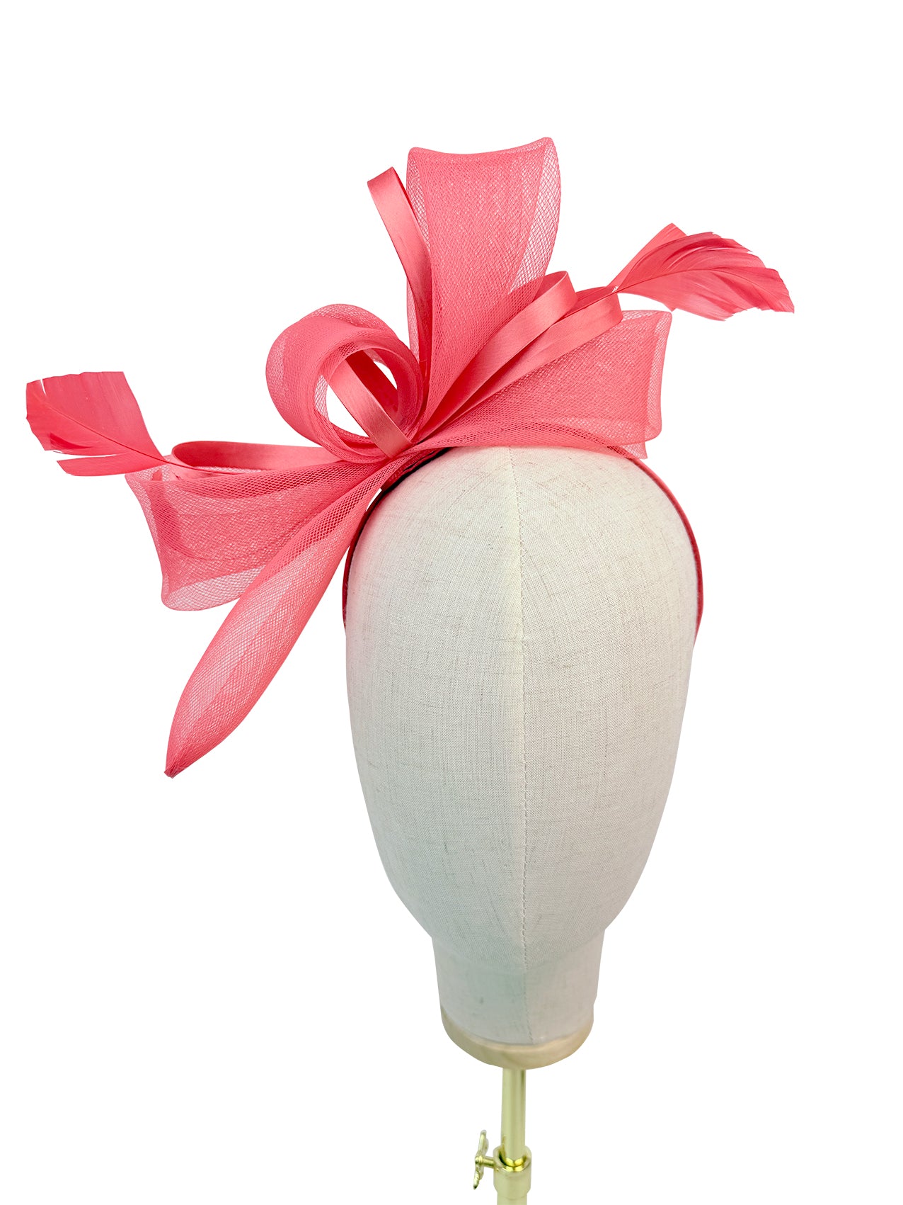 FT4075 Fascinator with Satin Loops and Feathers