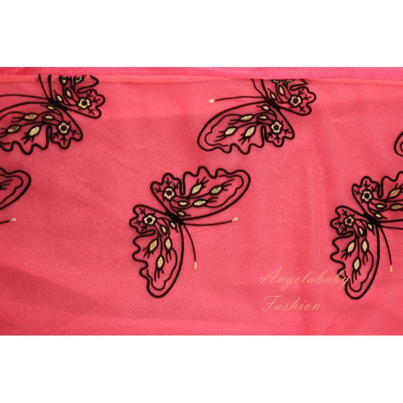 MZY146-41 Varicoloured Detailed Butterfly Print Scarf