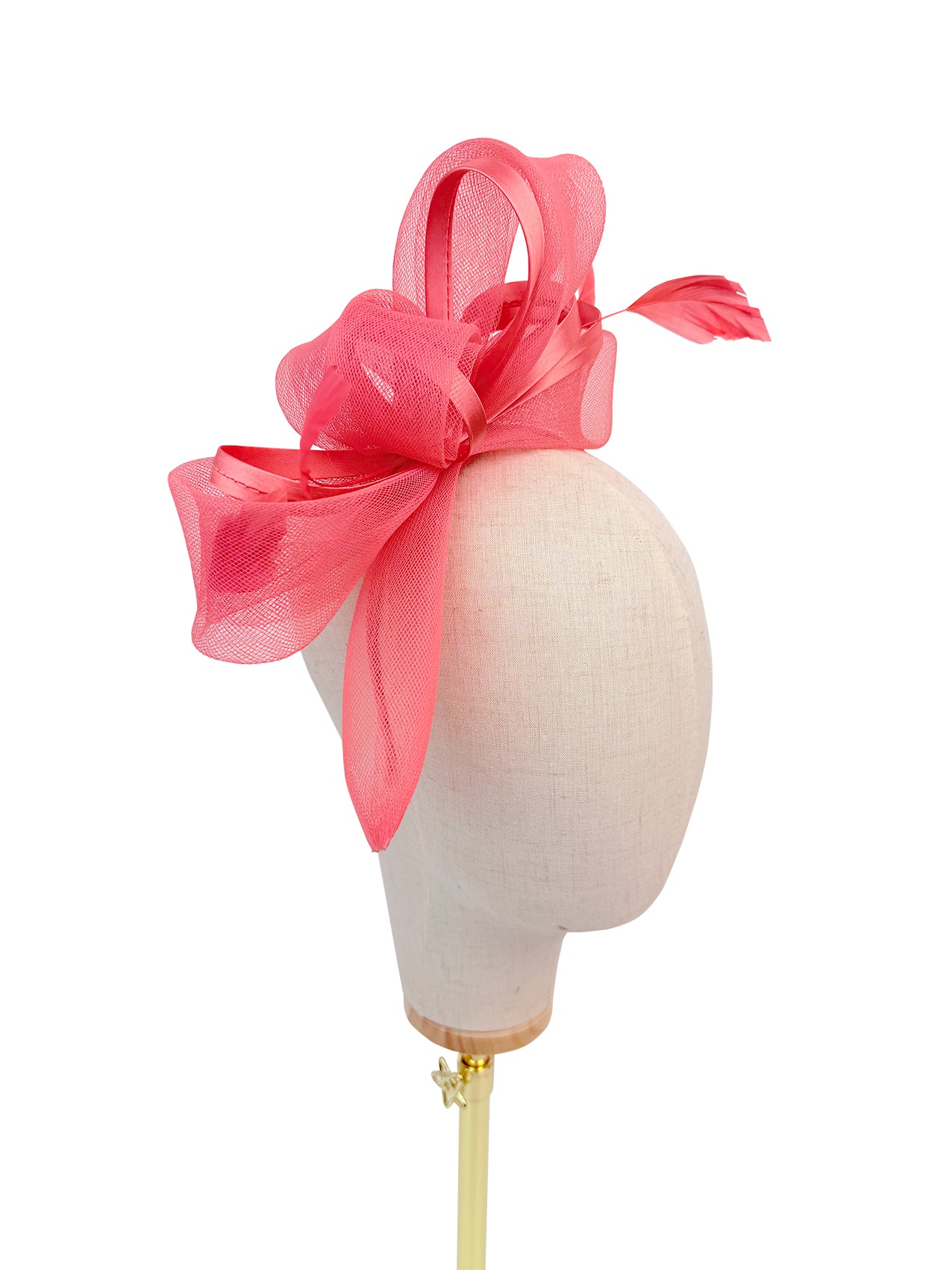 FT4075 Fascinator with Satin Loops and Feathers