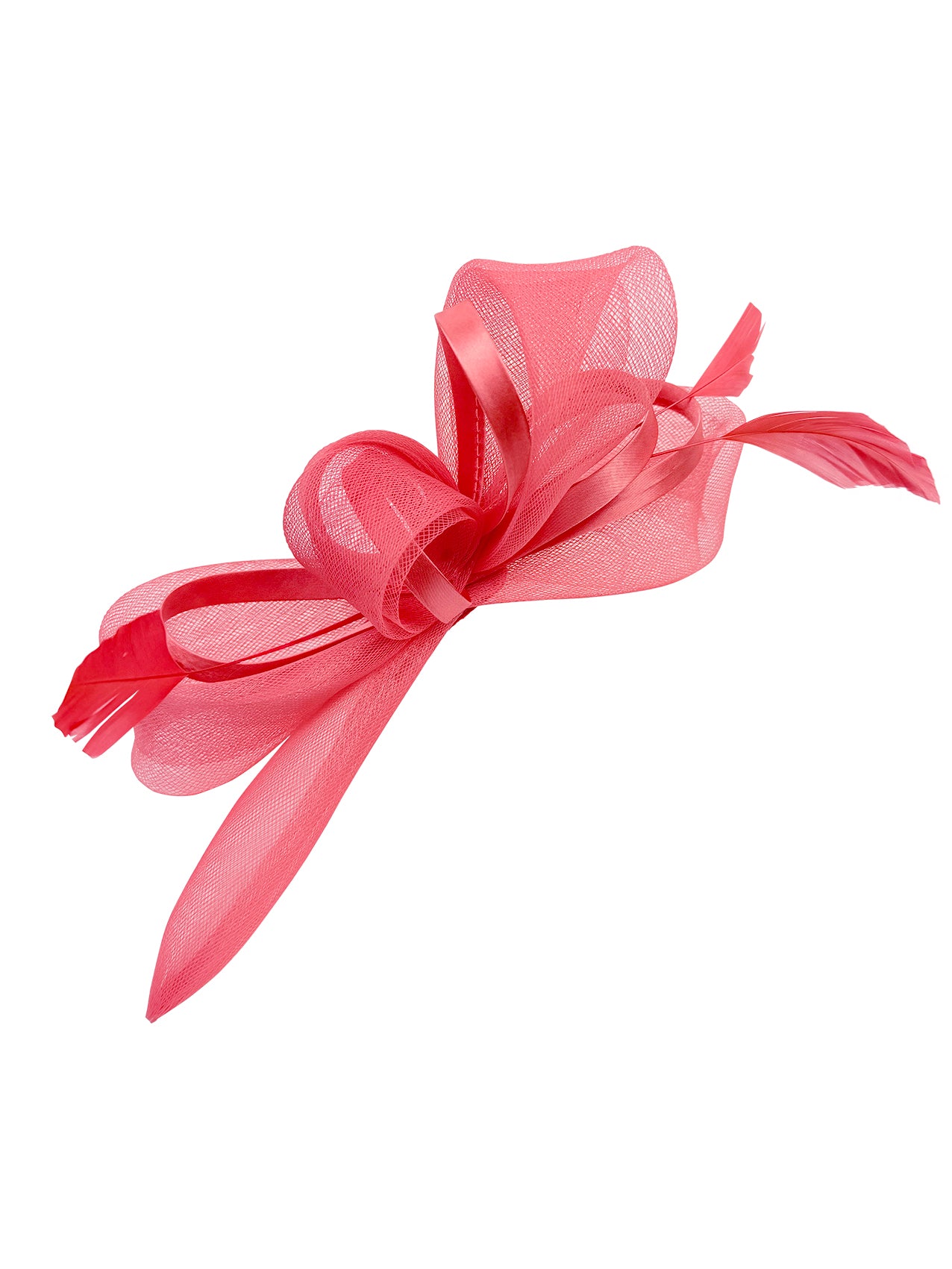 FT4075 Fascinator with Satin Loops and Feathers