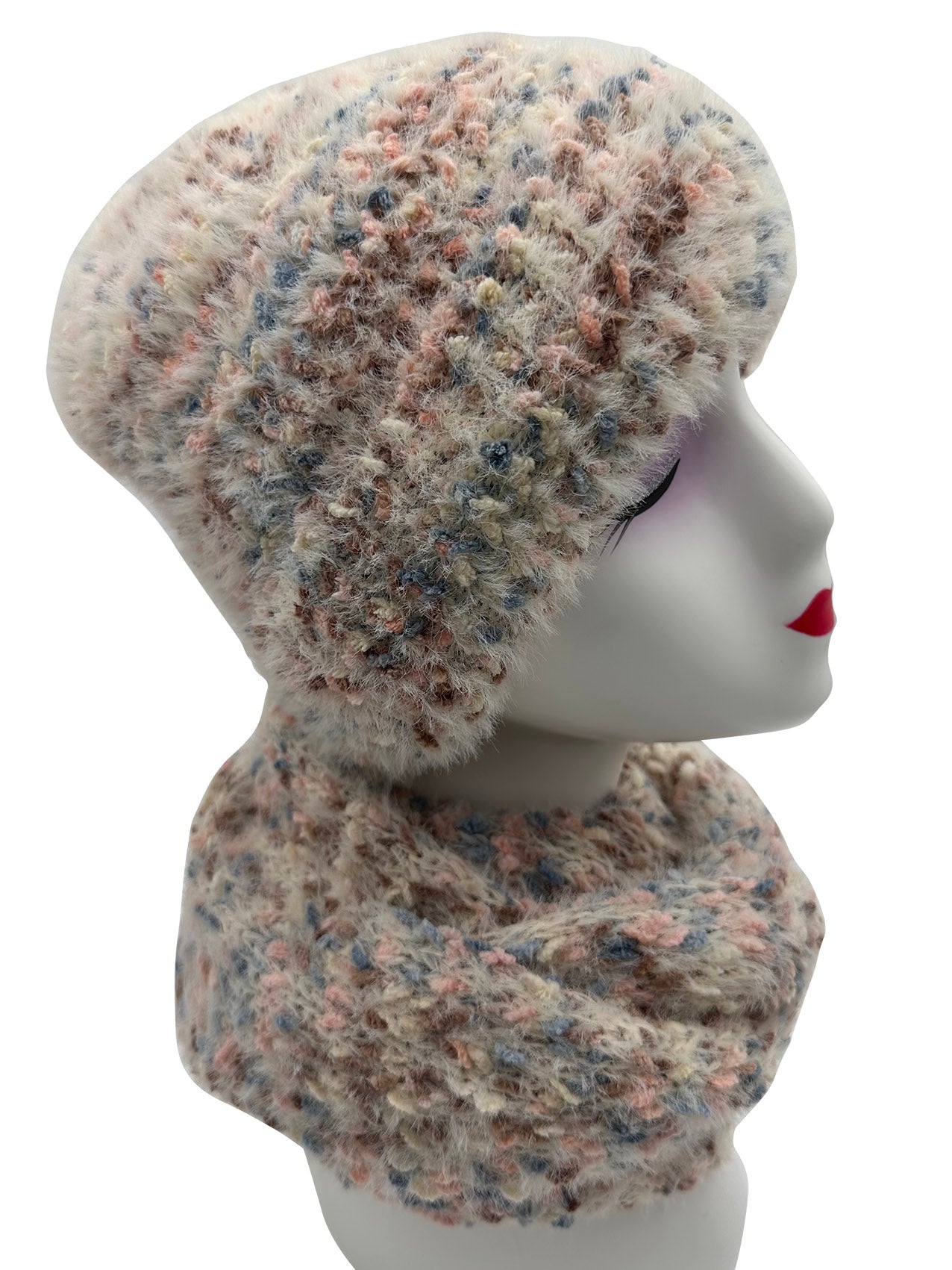 HT23120-883 Colourful Dotted Pattern Soft Beanie Hat