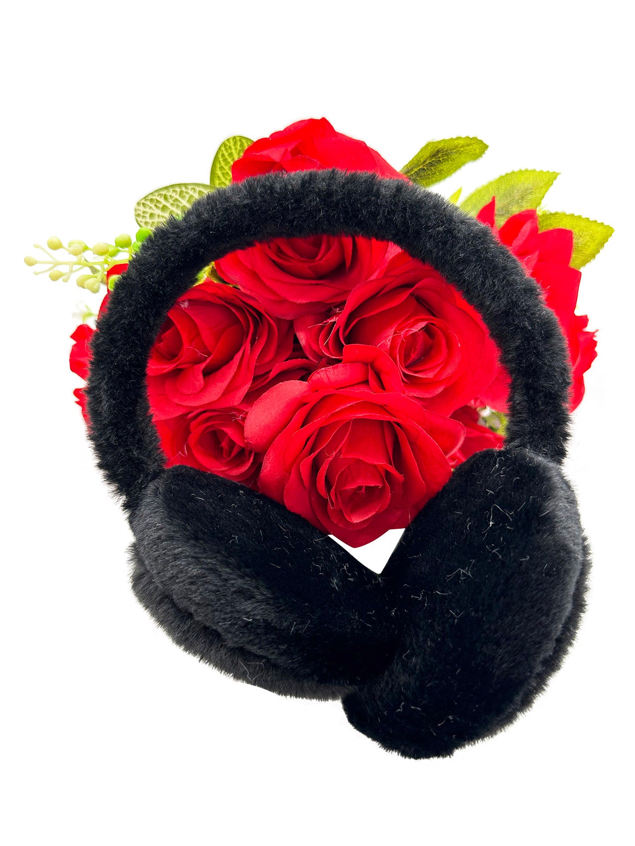 EM2438-096 Fluffy Earmuffs with Pearls Detail