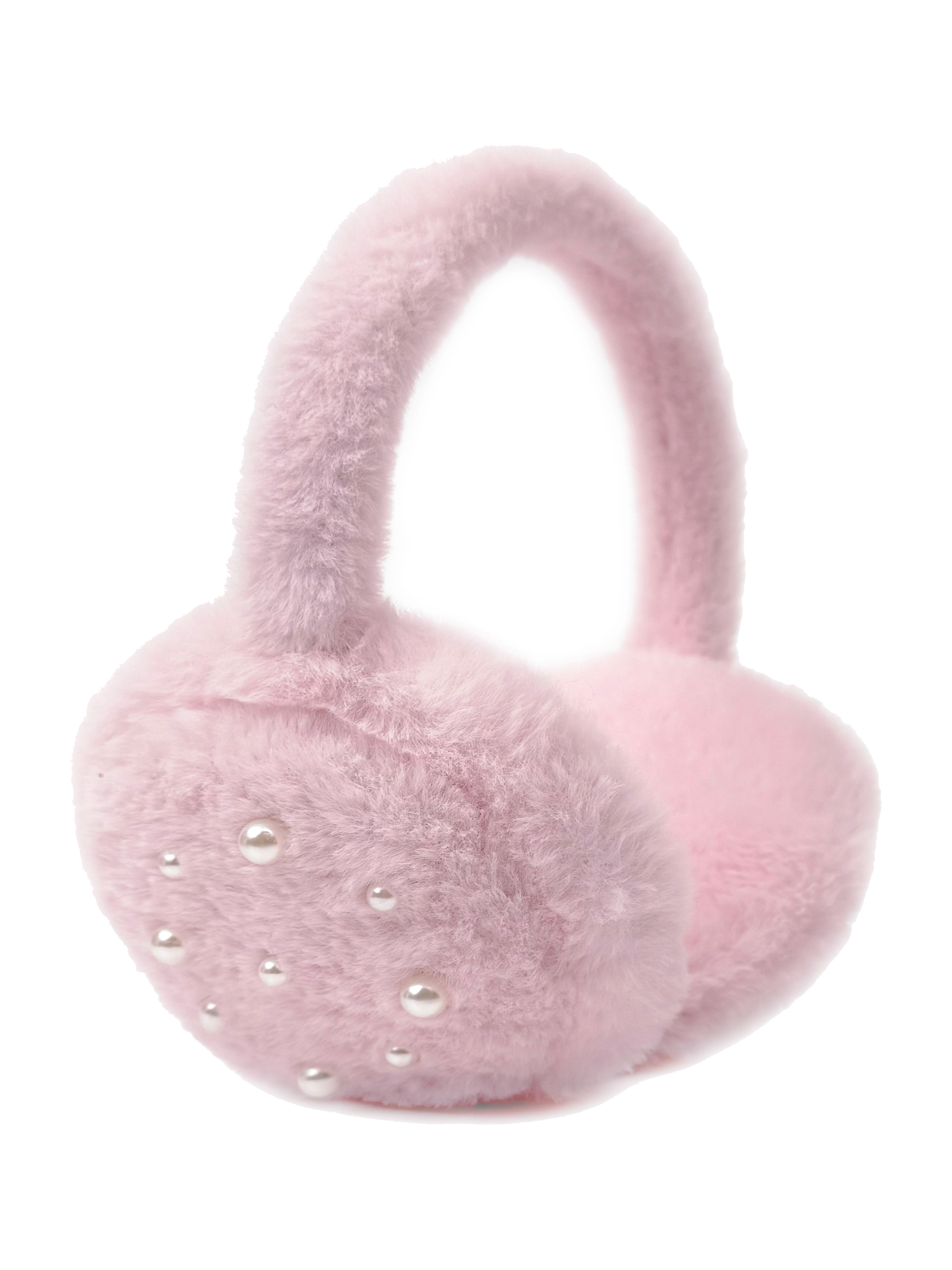 EM2438-096 Fluffy Earmuffs with Pearls Detail