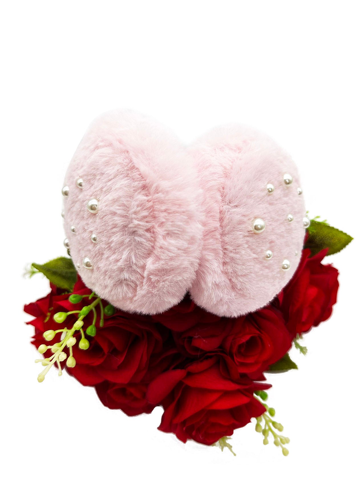 EM2438-096 Fluffy Earmuffs with Pearls Detail