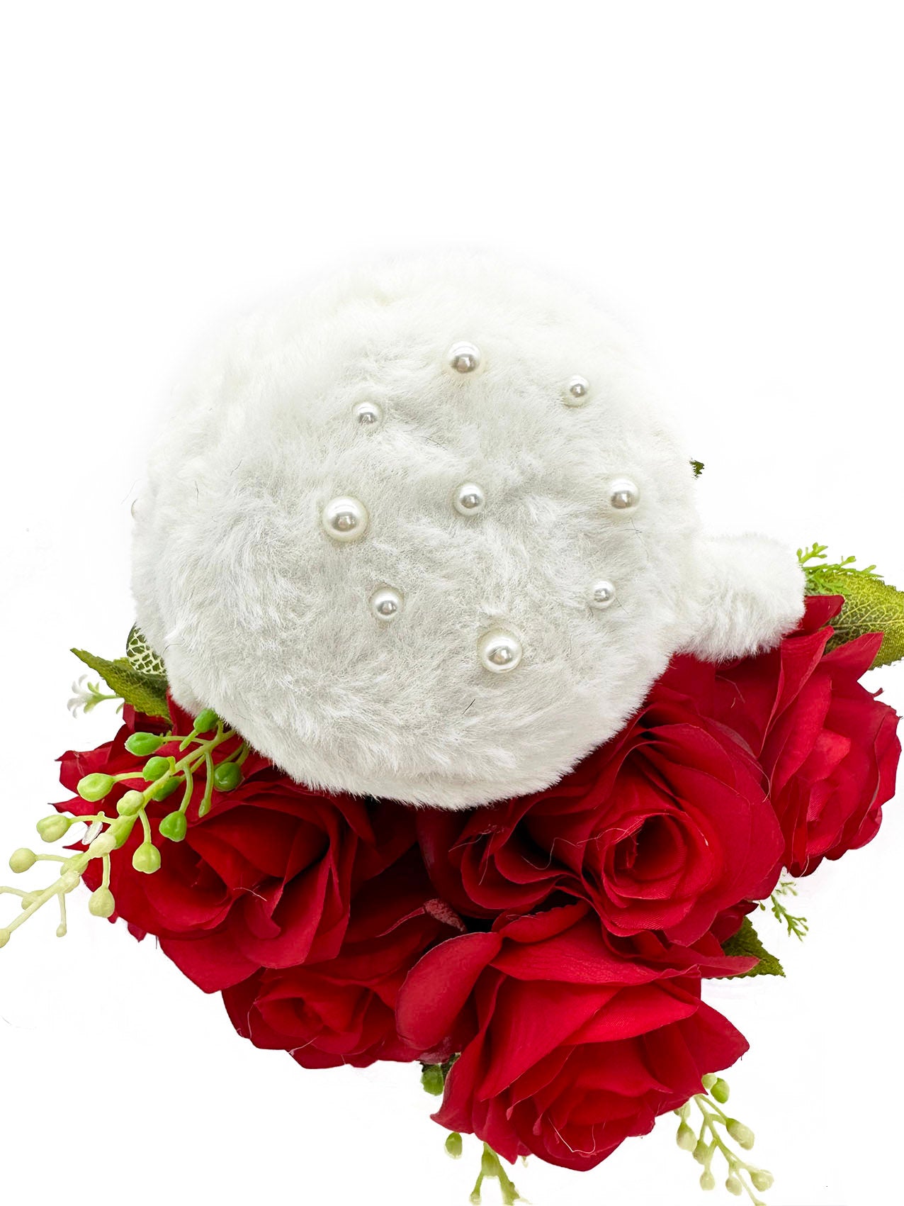 EM2438-096 Fluffy Earmuffs with Pearls Detail