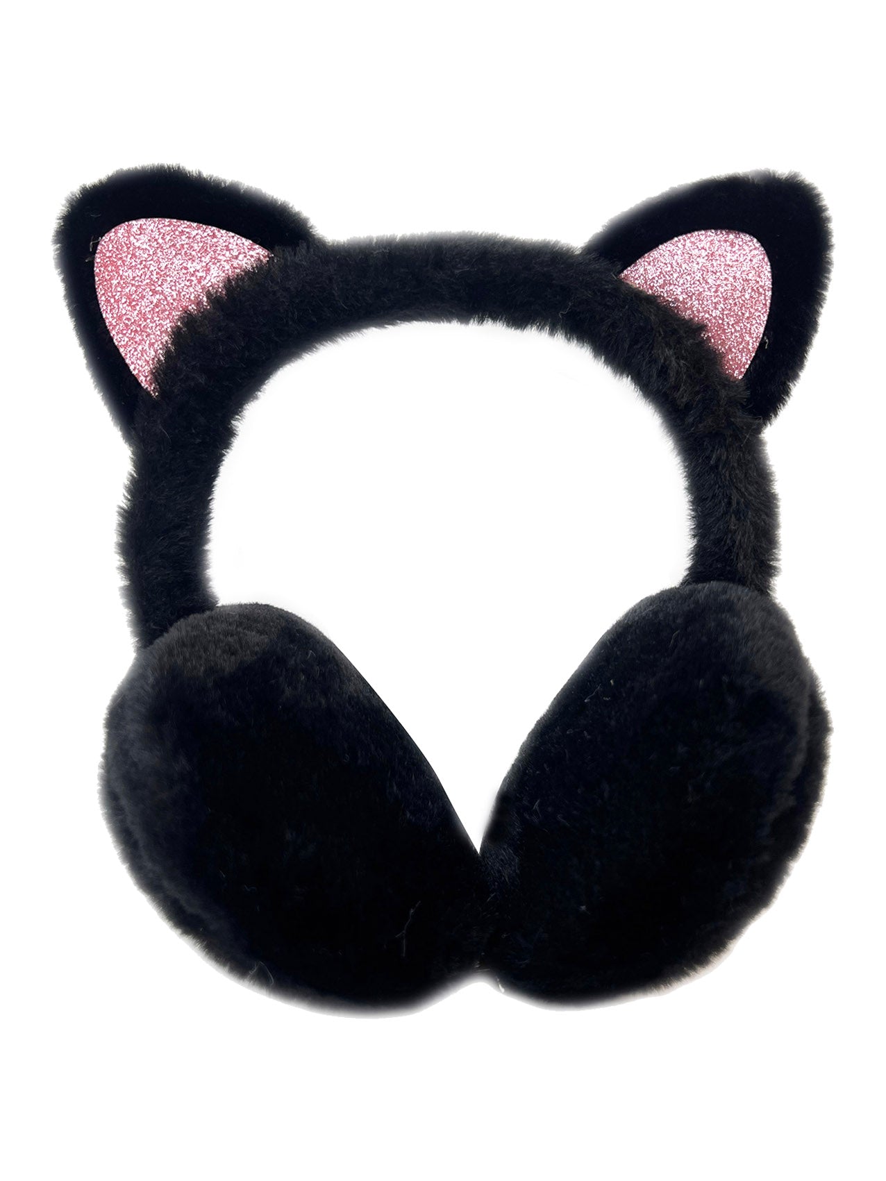 EM2438-098 Glittery Pink Cat Ear Earmuffs