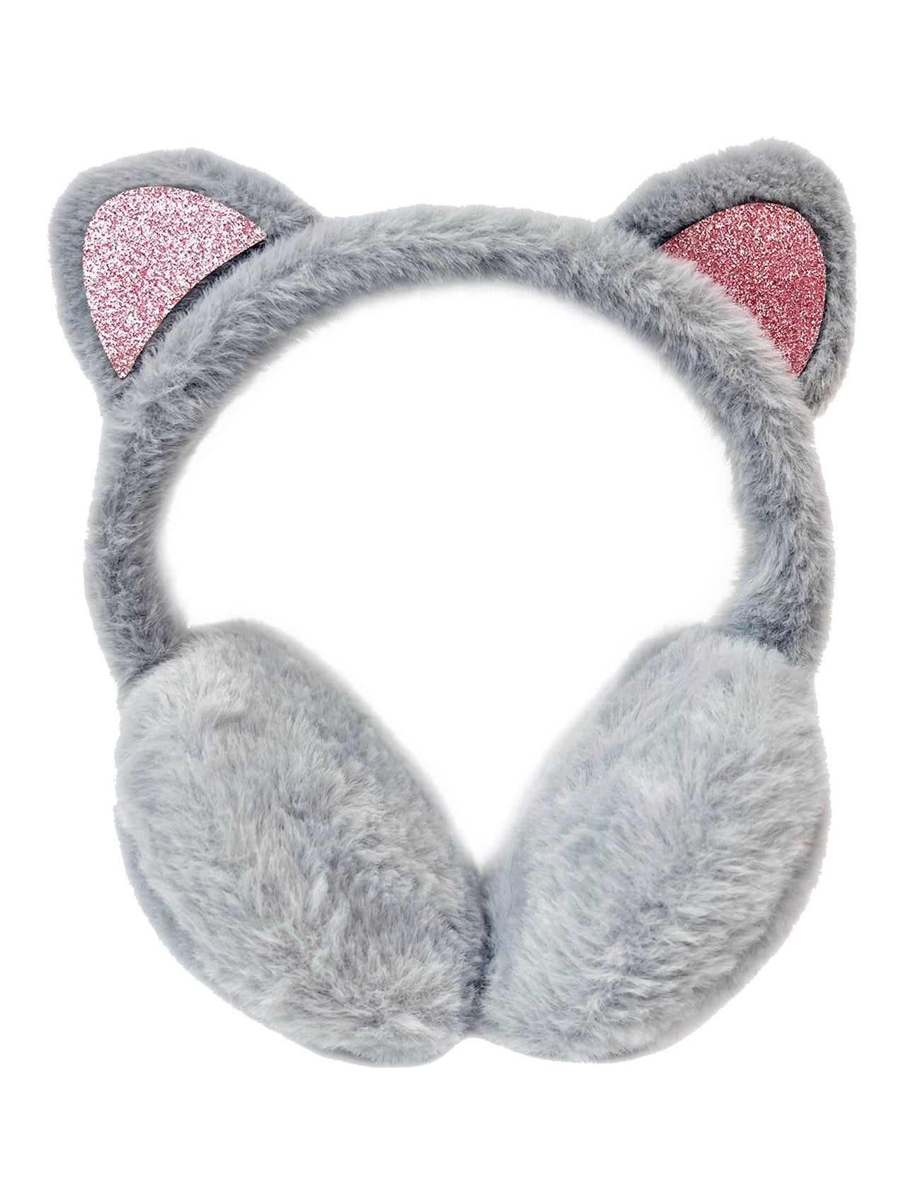 EM2438-098 Glittery Pink Cat Ear Earmuffs