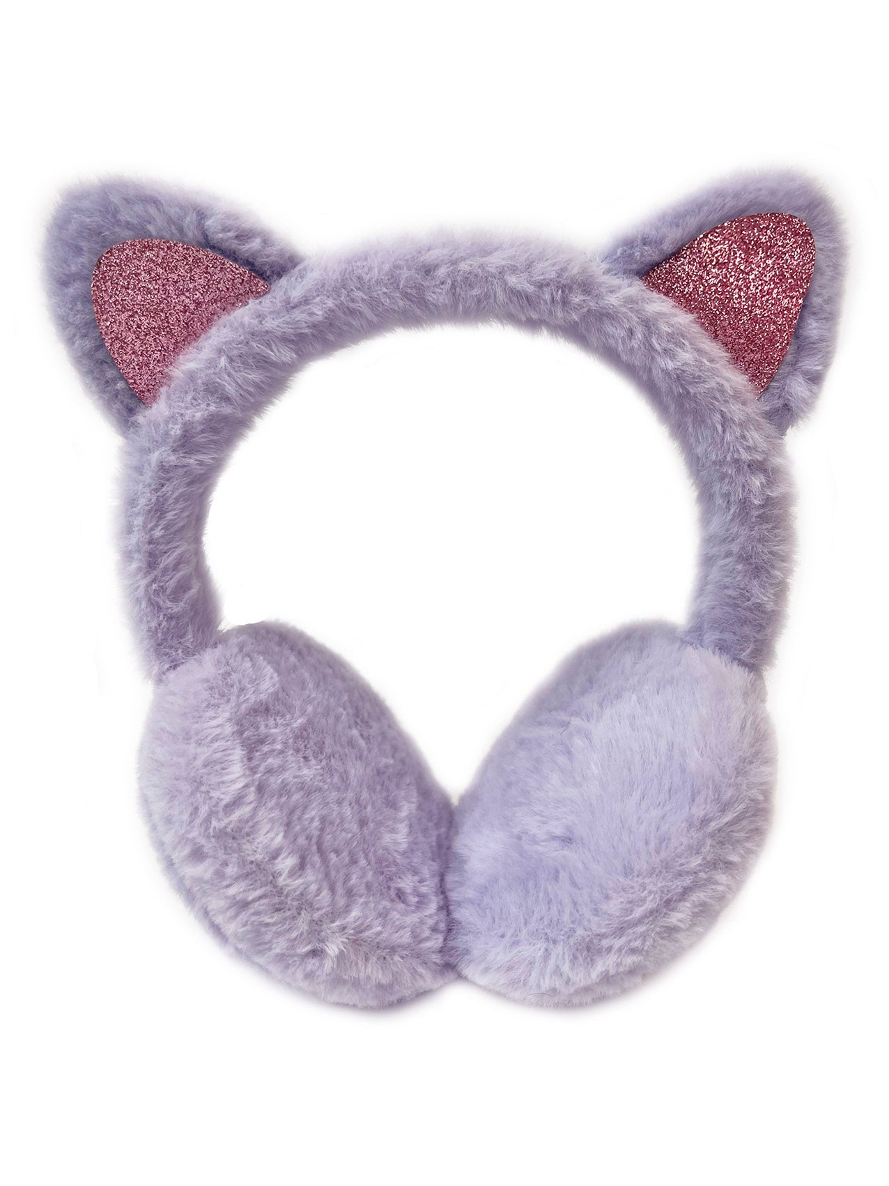 EM2438-098 Glittery Pink Cat Ear Earmuffs