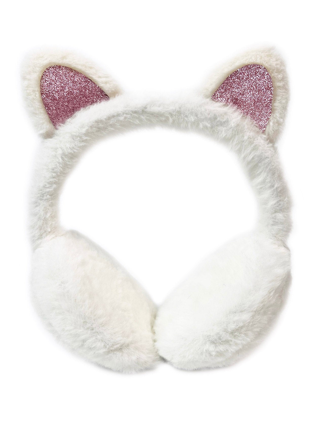 EM2438-098 Glittery Pink Cat Ear Earmuffs