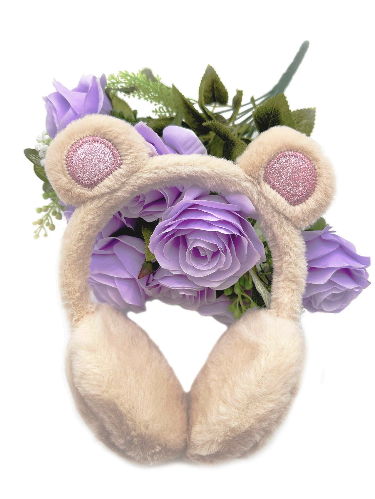 EM2445-097 Plush Earmuffs With Bear like Ears