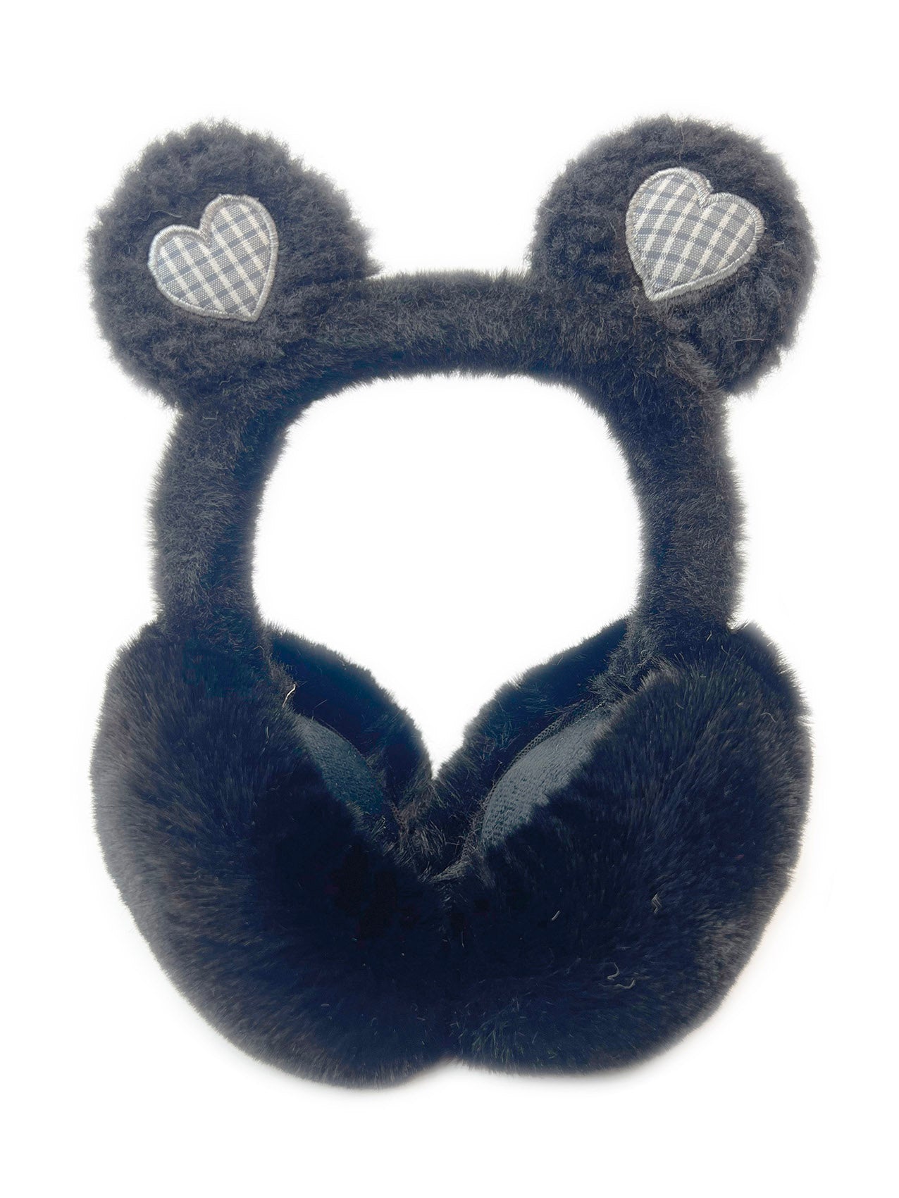 EM2455-099 Plush Foldable Earmuffs With Hearts