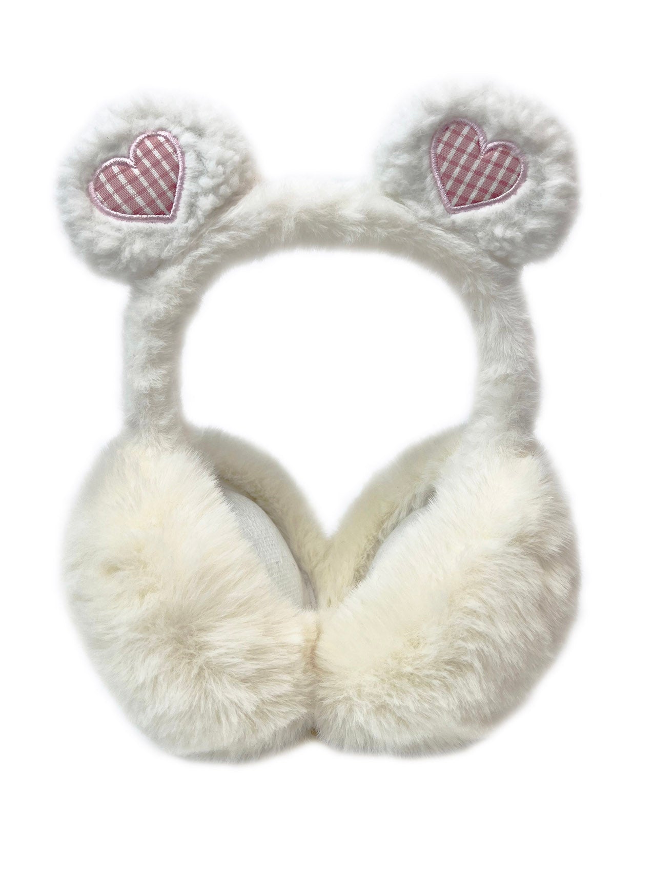 EM2455-099 Plush Foldable Earmuffs With Hearts