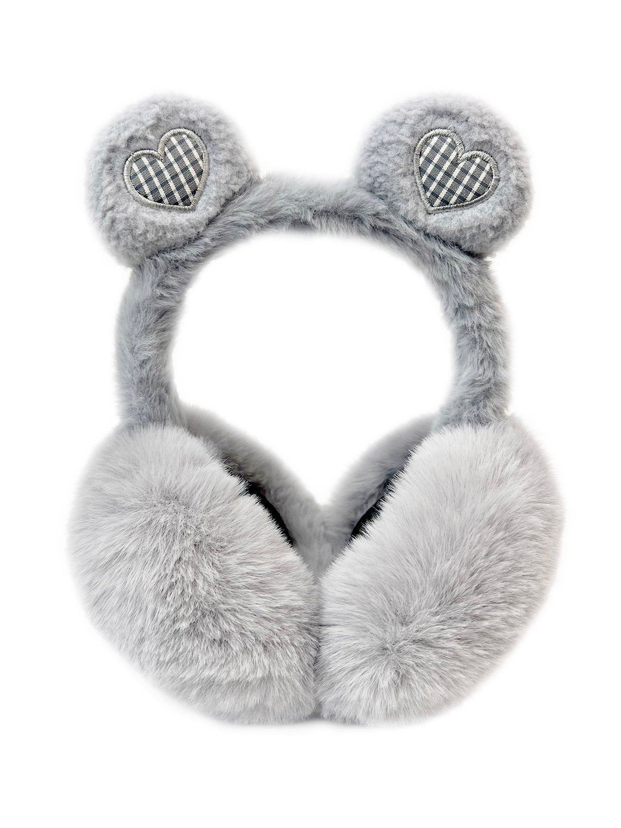 EM2455-099 Plush Foldable Earmuffs With Hearts