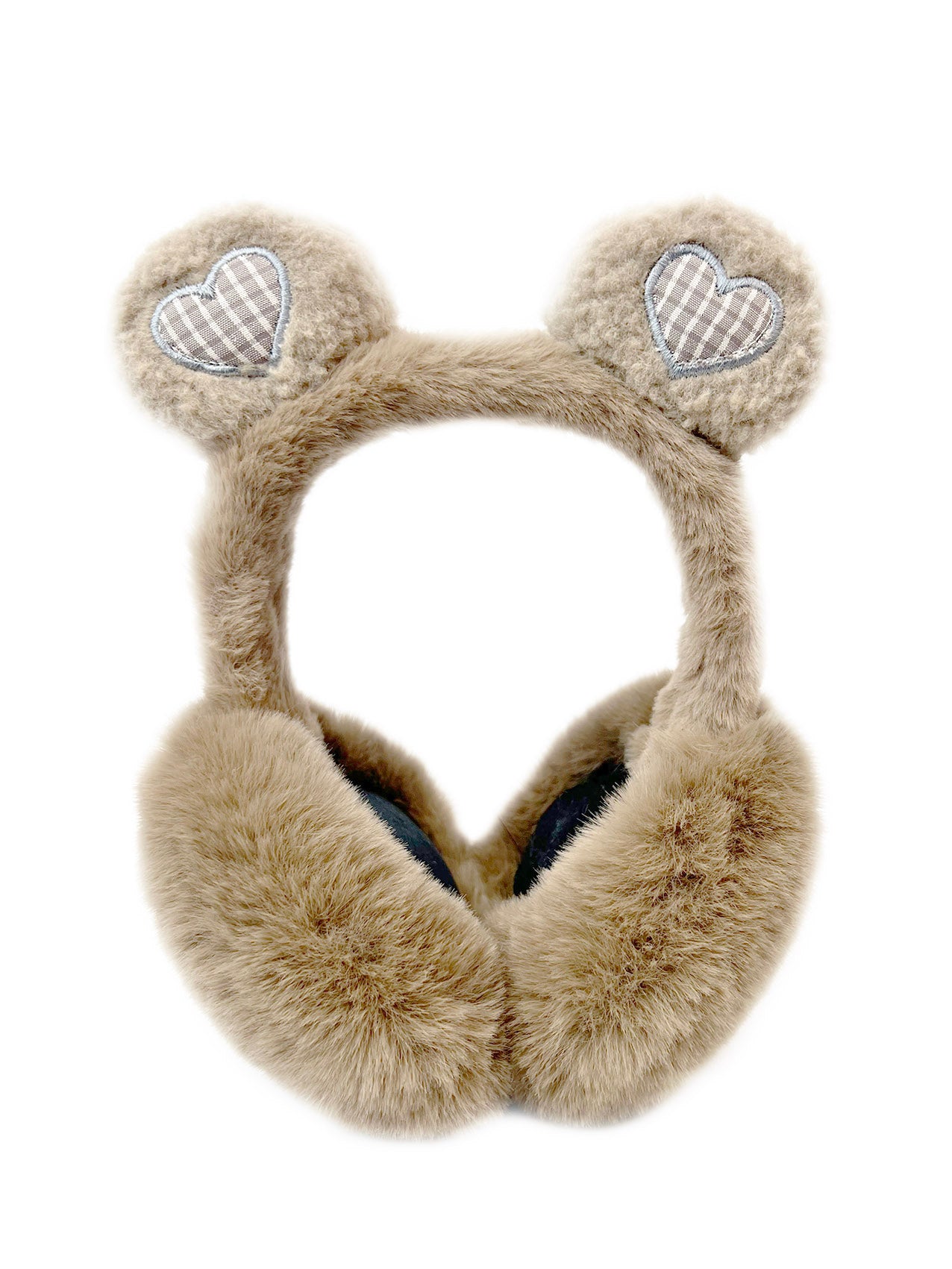 EM2455-099 Plush Foldable Earmuffs With Hearts