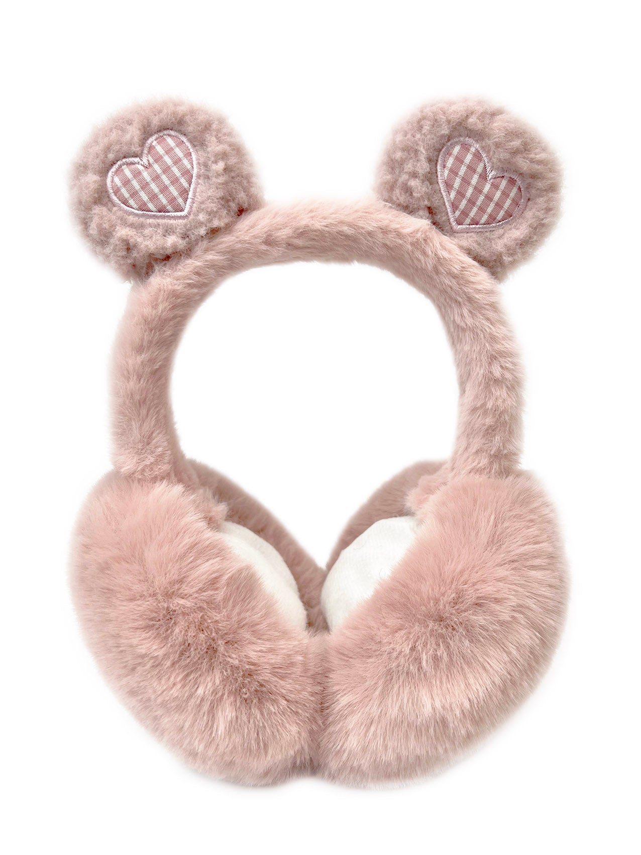 EM2455-099 Plush Foldable Earmuffs With Hearts