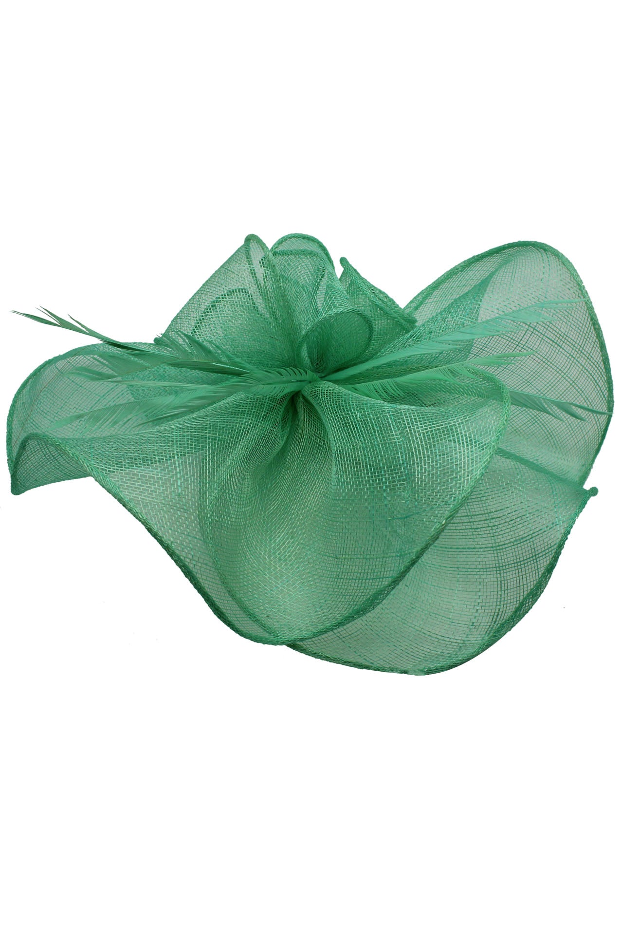 FT2024-007 Large Ruffles Trimmed Edge Sinamay Fascinator