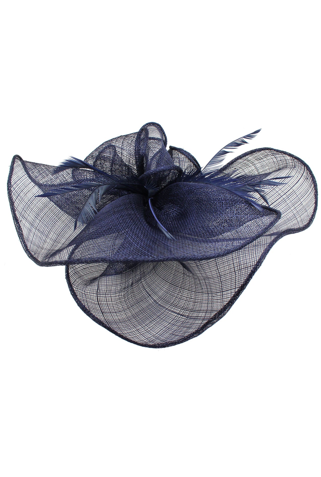 FT2024-007 Large Ruffles Trimmed Edge Sinamay Fascinator